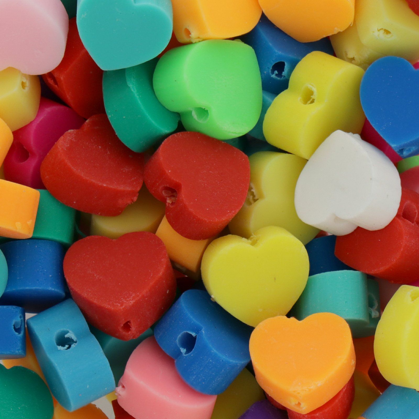 polymer clay beads mix heart 10mm | 25pc
