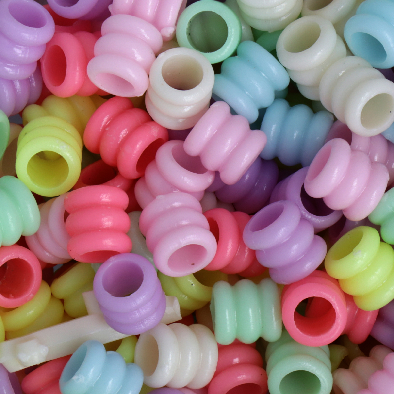 candy acryl beads - pastel multicolor tube 7x6mm - 170pc aprox | 25gr