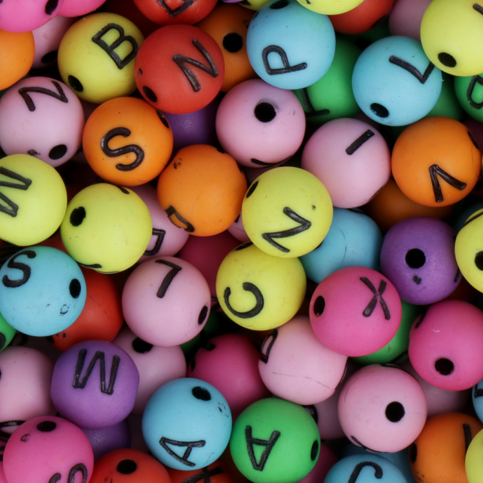 acrylic beads letters multicolor round 8mm | 150pc