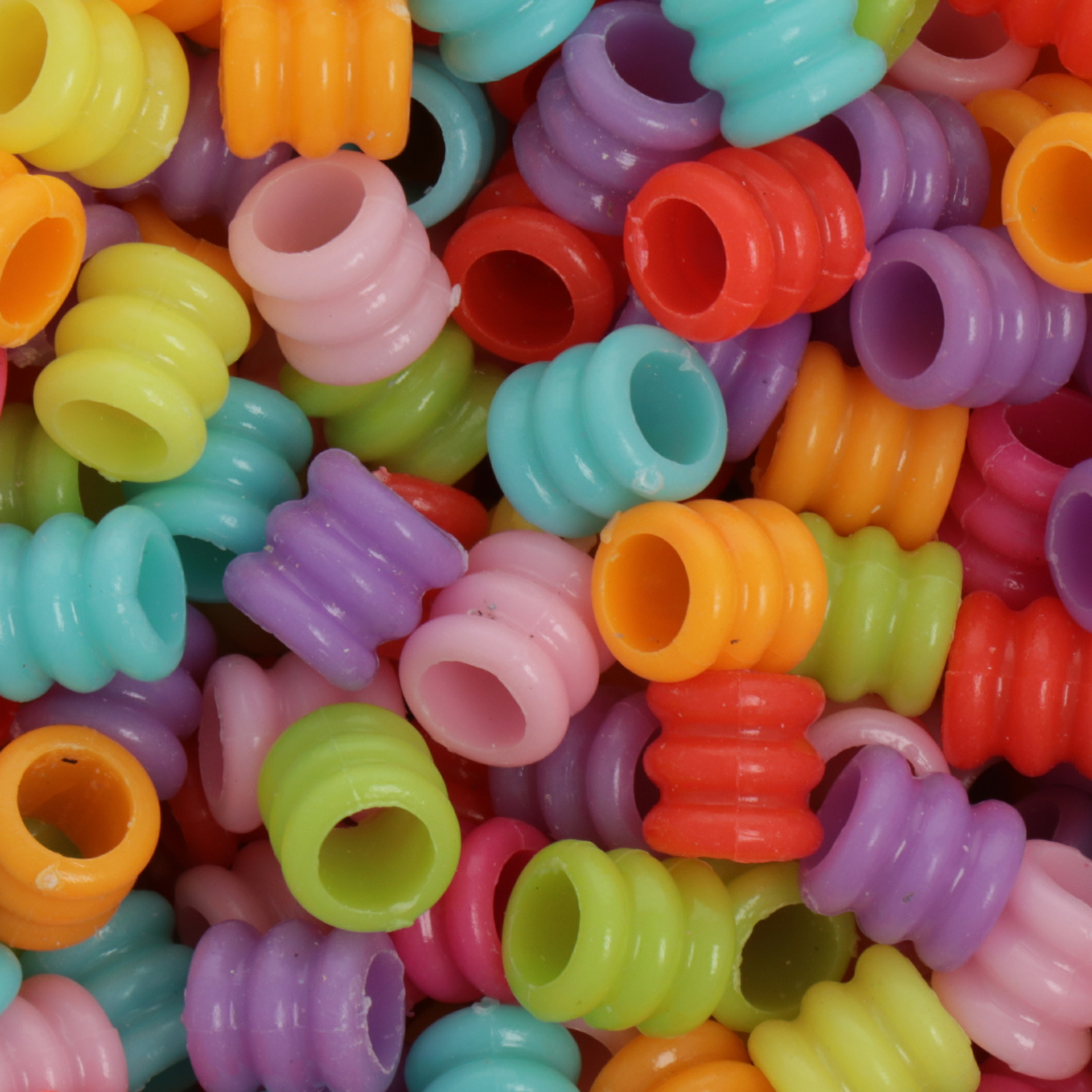 candy acryl beads - multicolor tube 7x6mm - 170pc aprox | 25gr