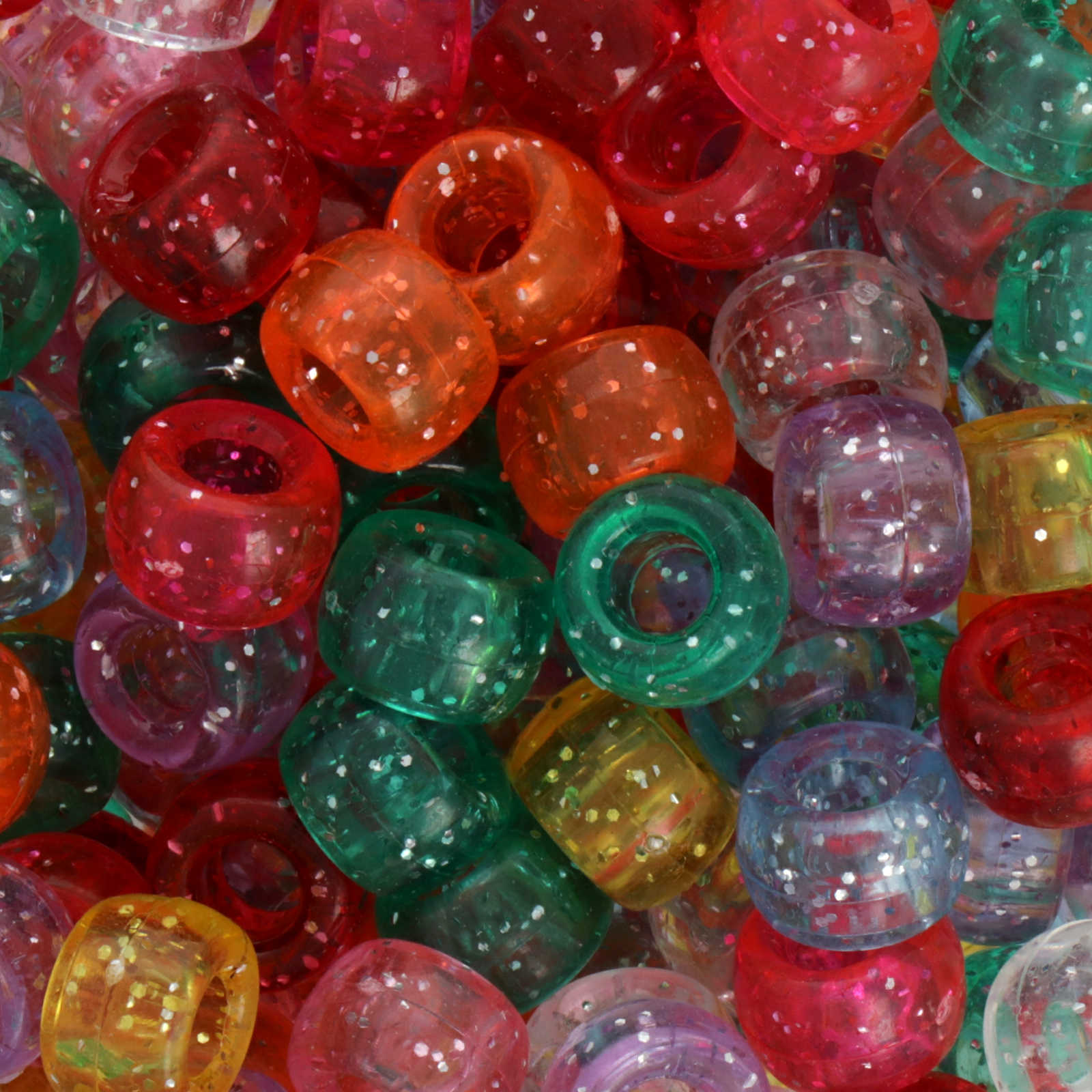 candy acryl beads - glitter multicolor roundelle 9x6mm - 95pc aprox | 25gr