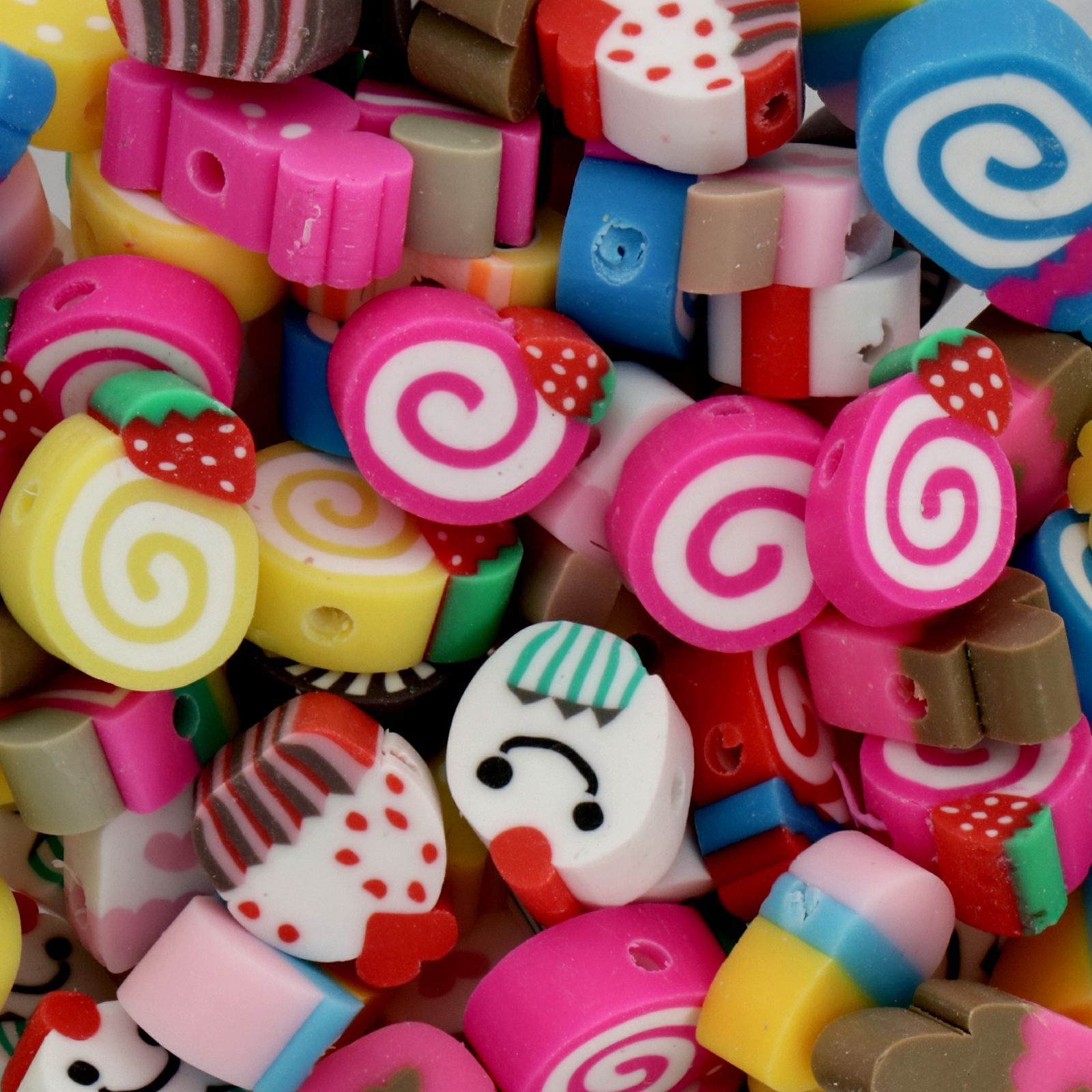 polymer clay beads mix cake 10mm | 25pc