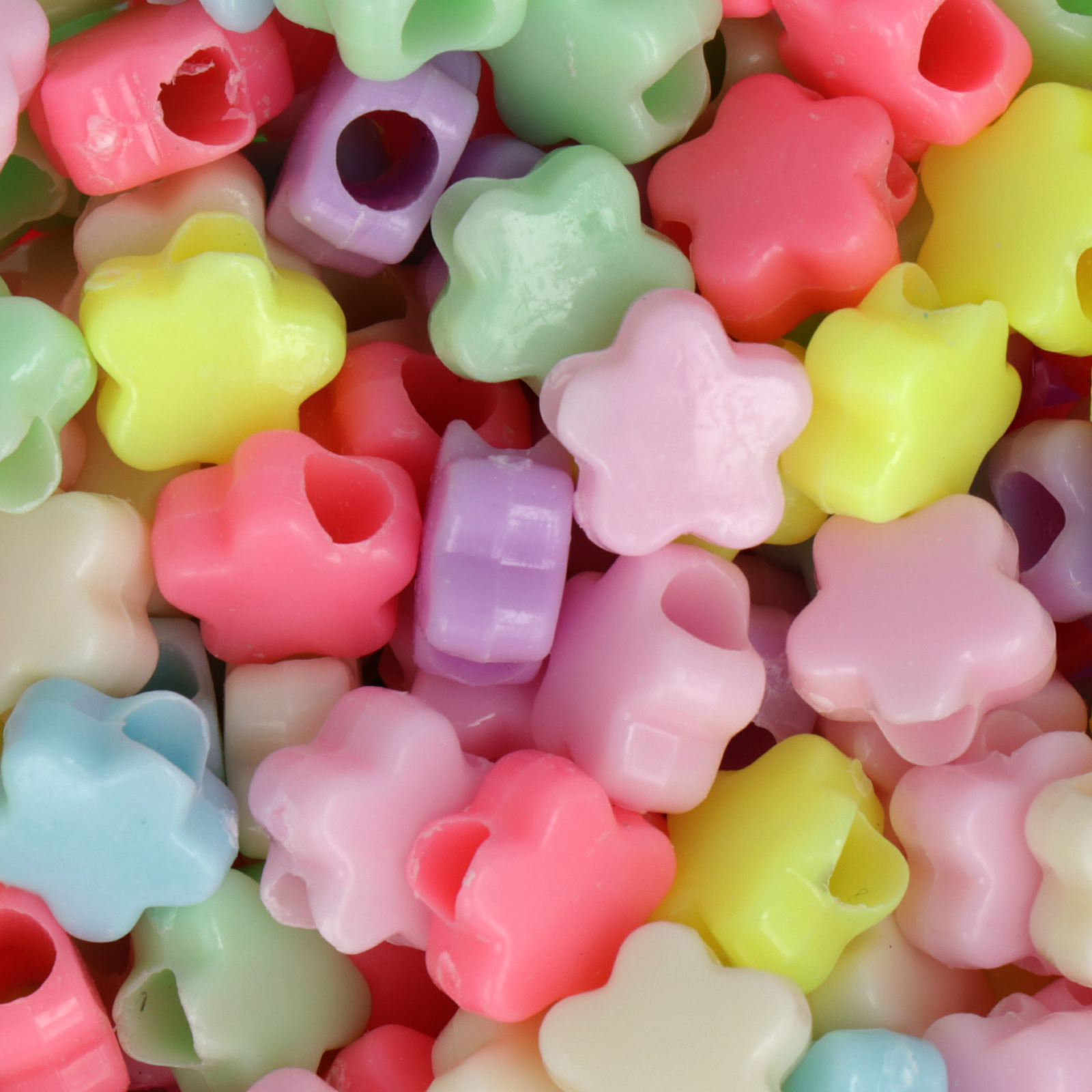 candy acryl beads - pastel multicolor star 10mm - 100pc aprox | 25gr
