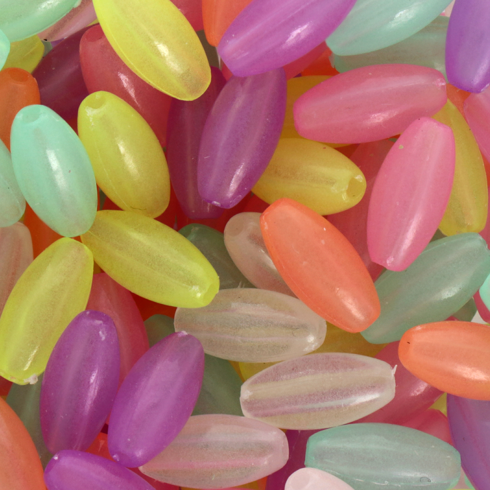 candy acryl beads - pastel multicolor olive 8x6mm - 80pc aprox | 25gr