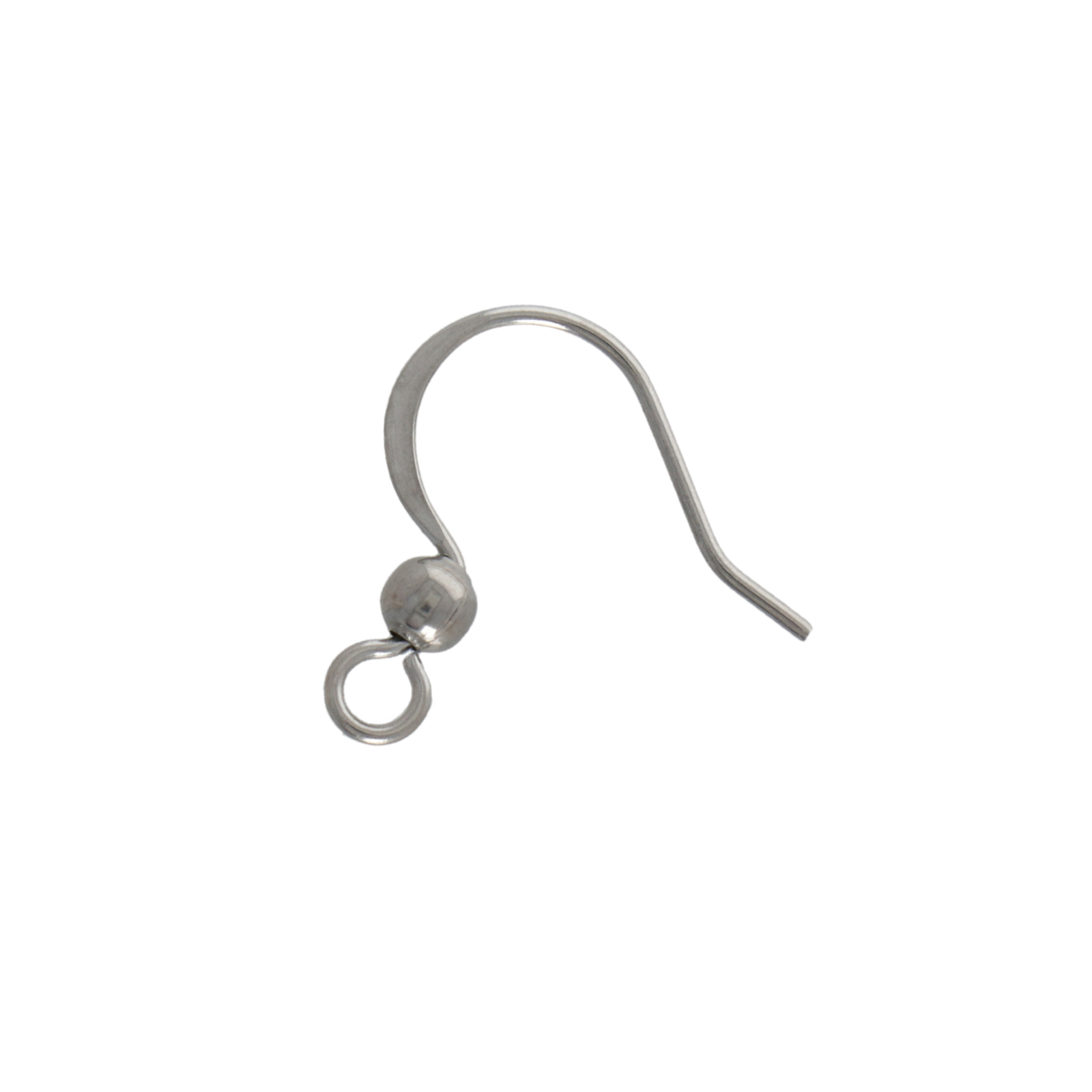 stainless steel flat french earwire with ball 16mm | 36pc