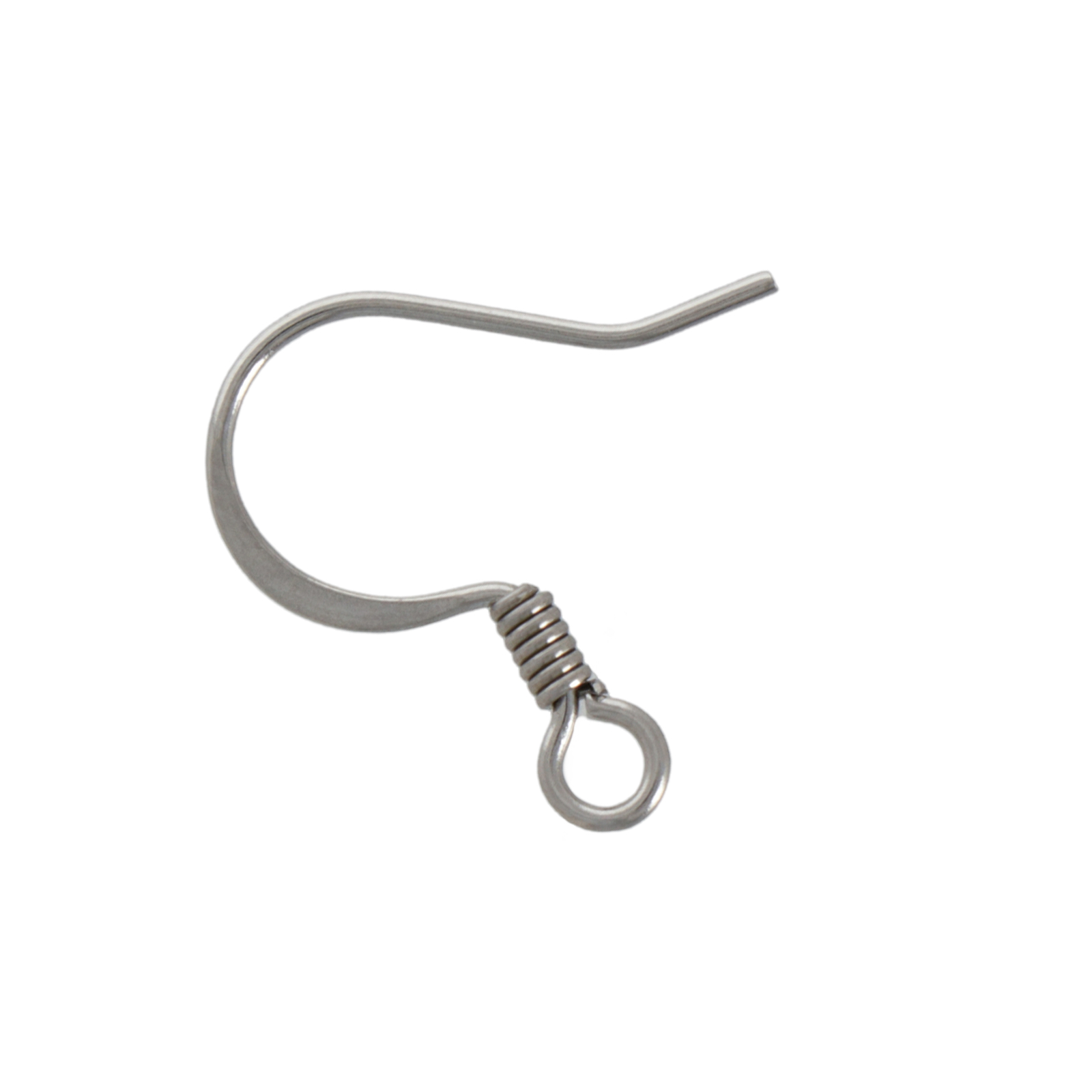 stainless steel flat french earwire with coil 14mm | 36pc