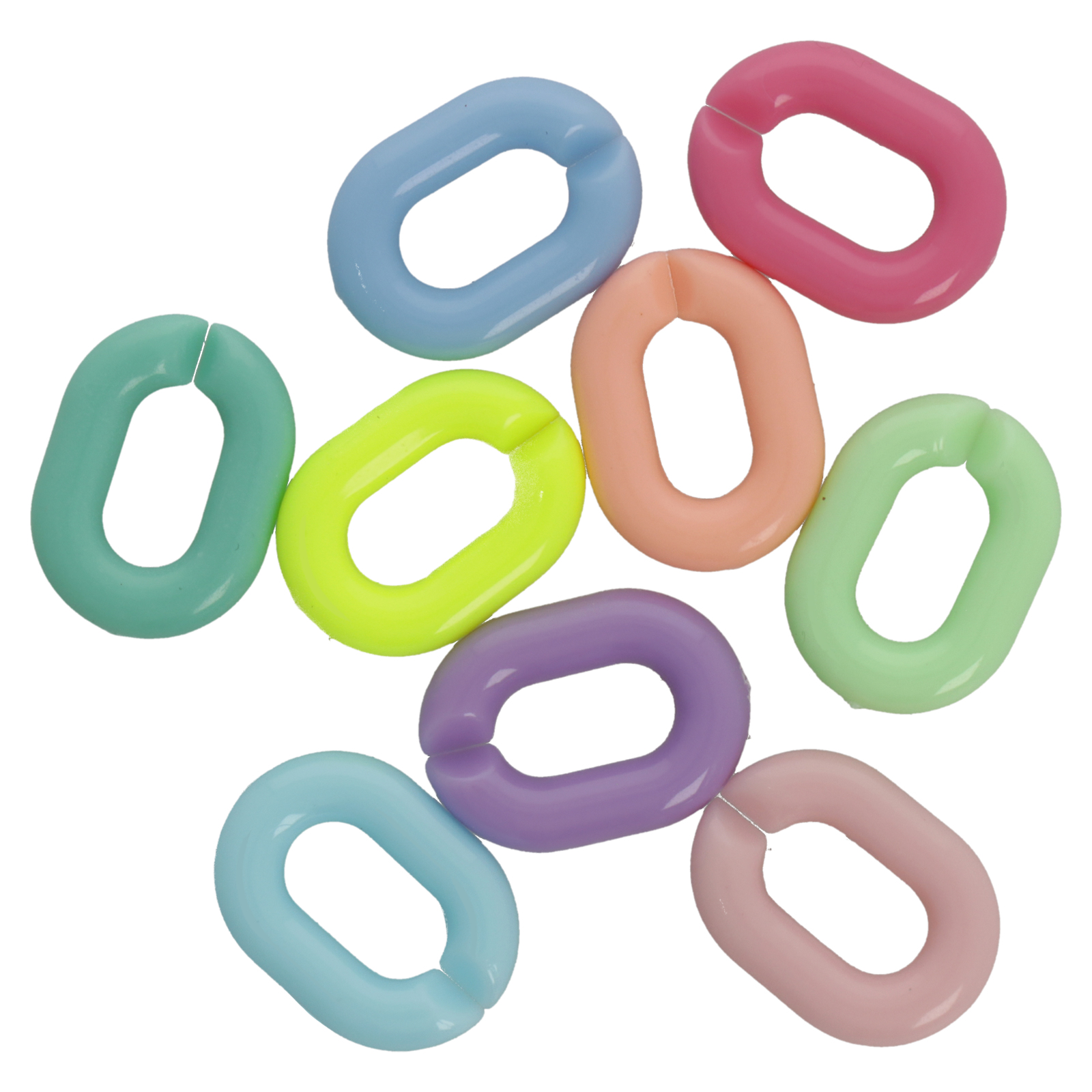 mix pastel acrylic oval link 19x14mm | 10pc