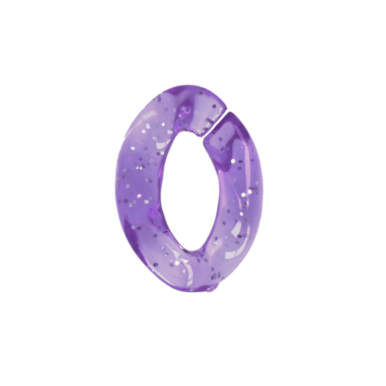 purple glitter acrylic oval link 23x17mm | 10pc