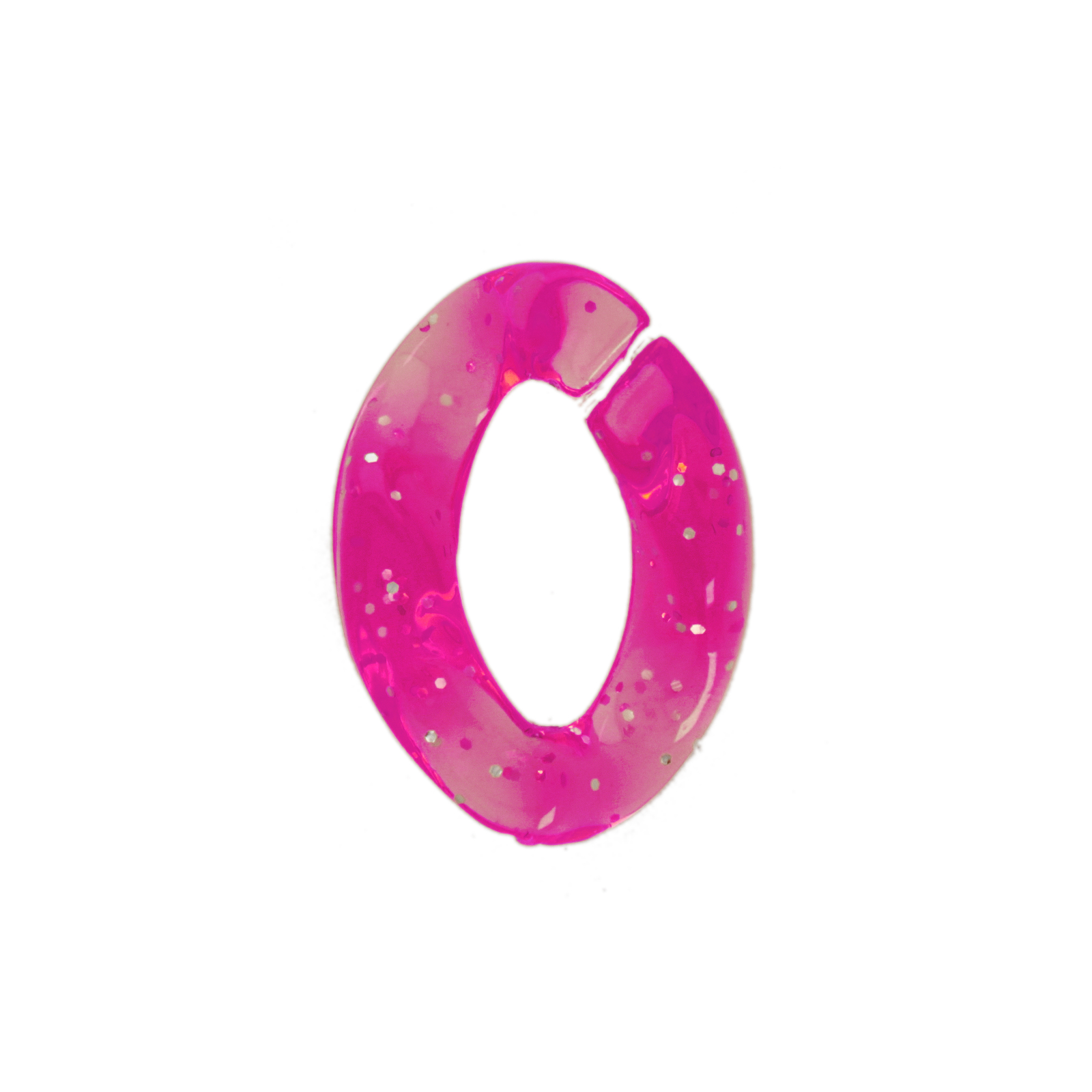 fuchsia glitter acrylic oval link 23x17mm | 10pc