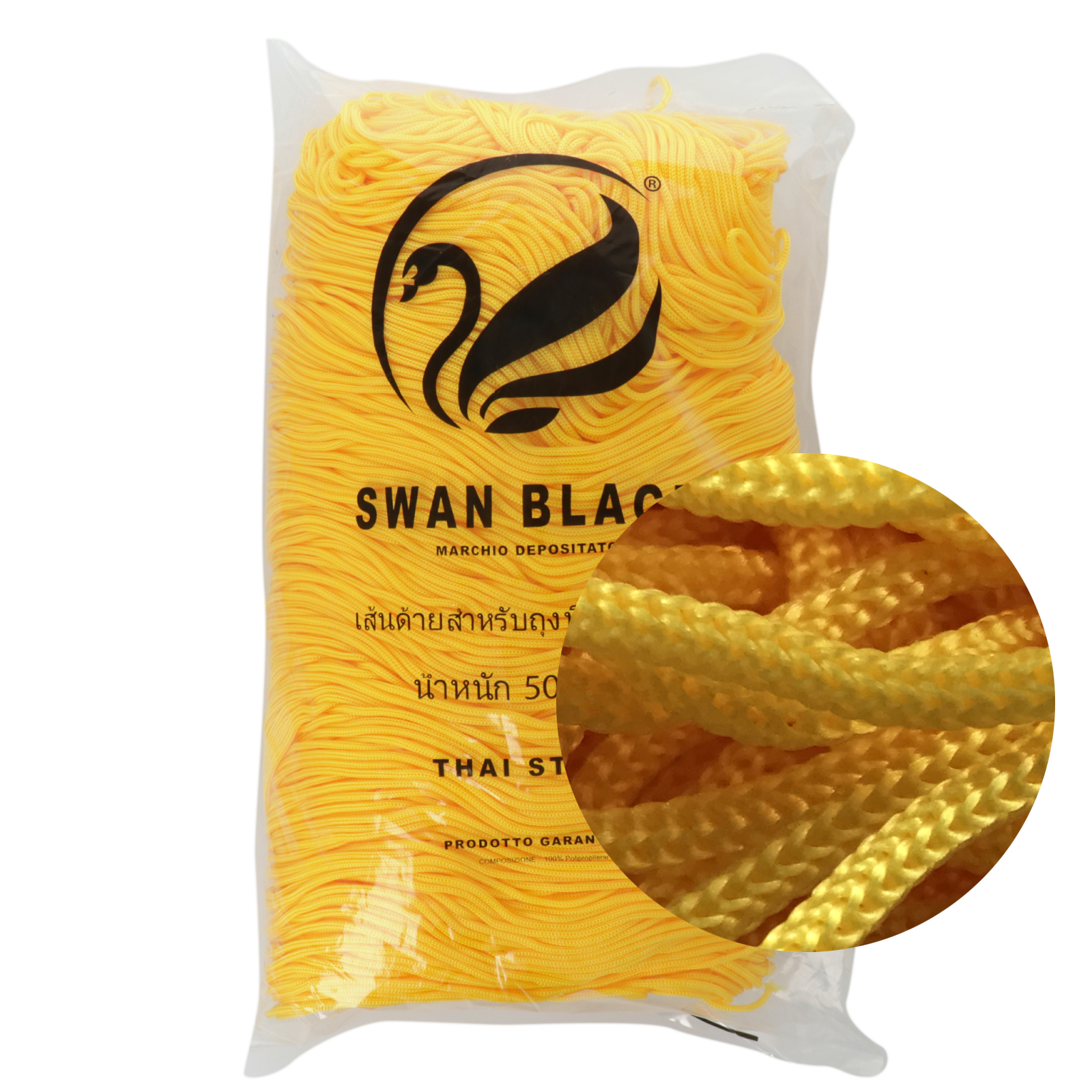 Tre Sfere Cordino Thai Swan Black Giallo (045) 500gr HobbyPerline