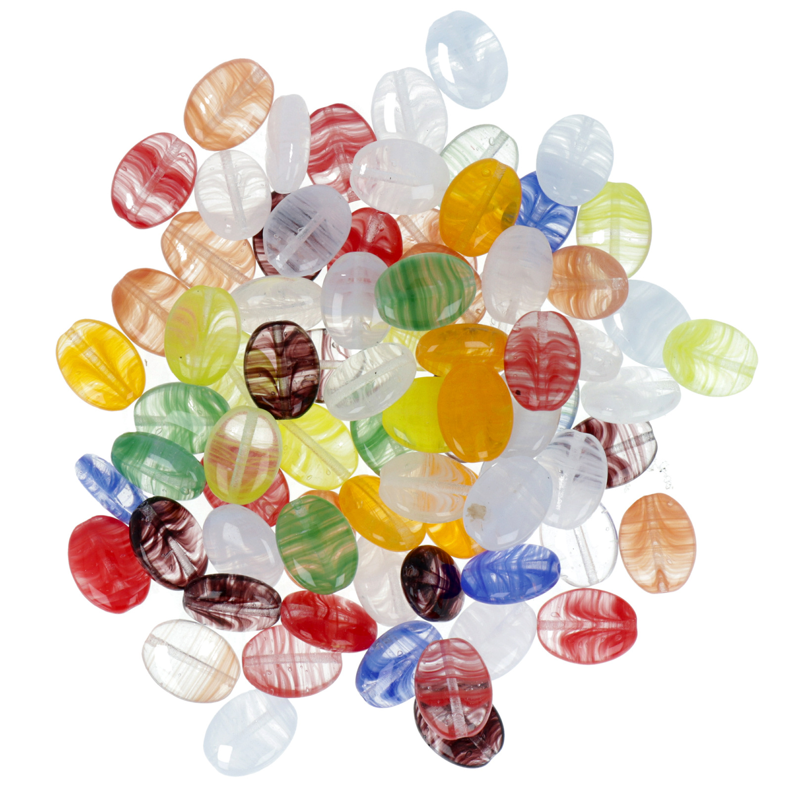 czech glass beads - flat oval mix | 50gr