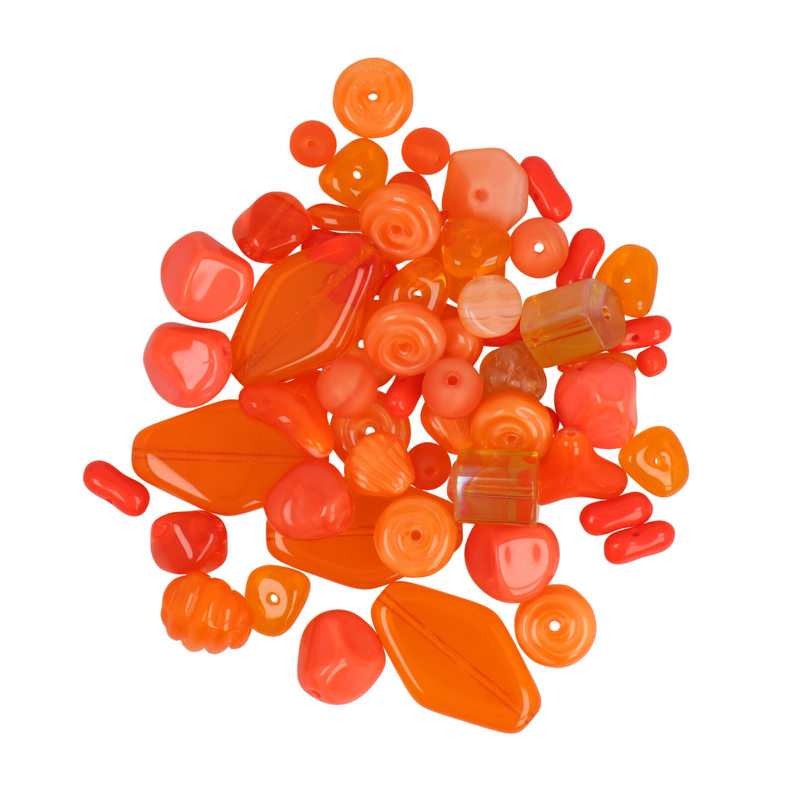 czech glass beads - orange mix | 50gr