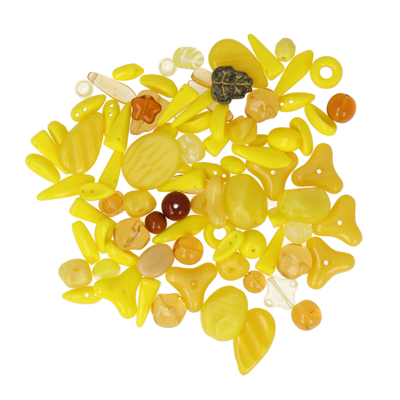 czech glass beads - yellow mix | 50gr