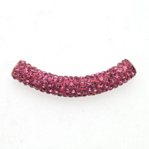 pave' beads - rose tube 55x9mm | 1pc