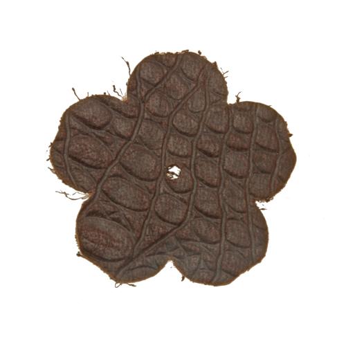 brown python leather flower - 30mm | 2pc