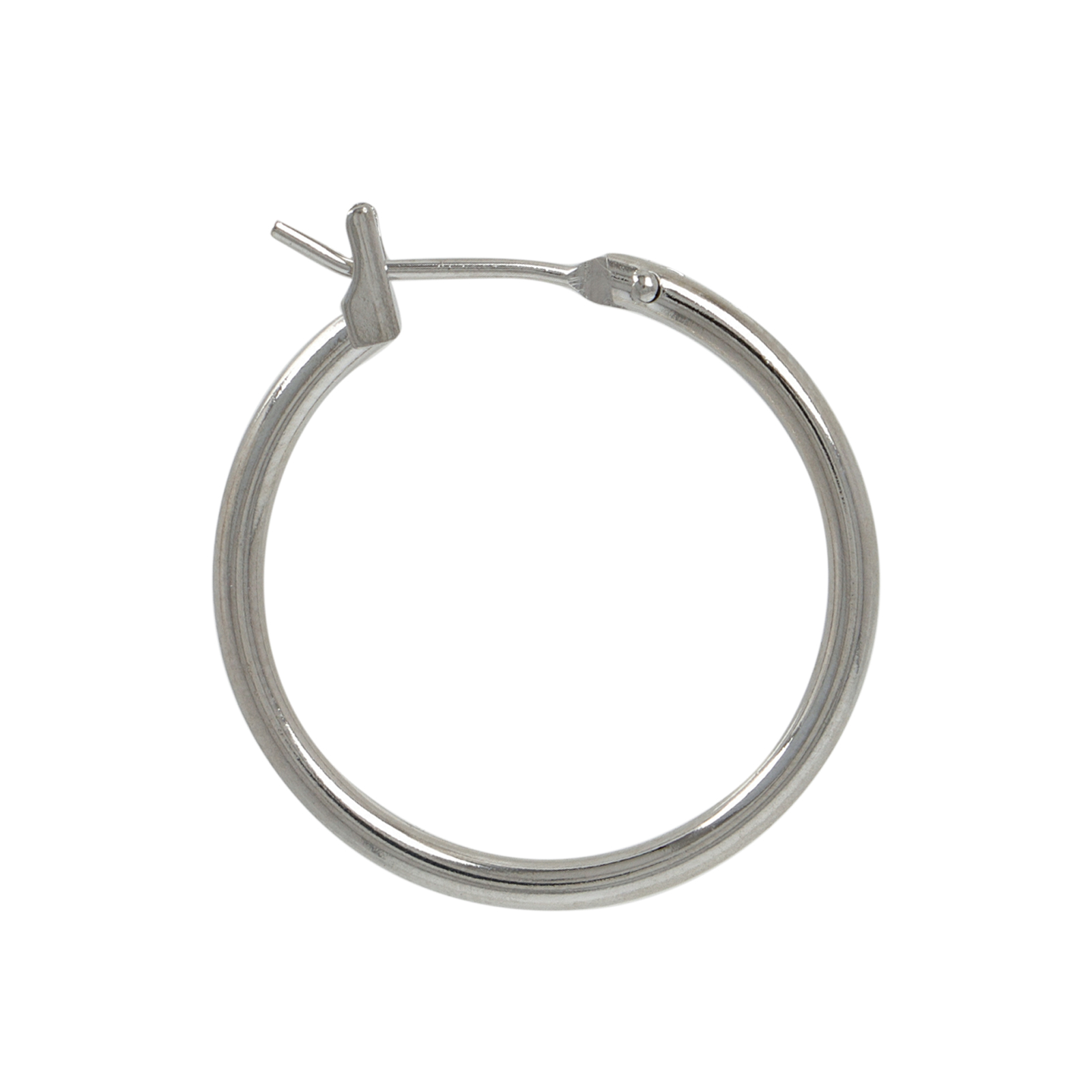 rhodium silver plated hoop earring 23mm | 4pc