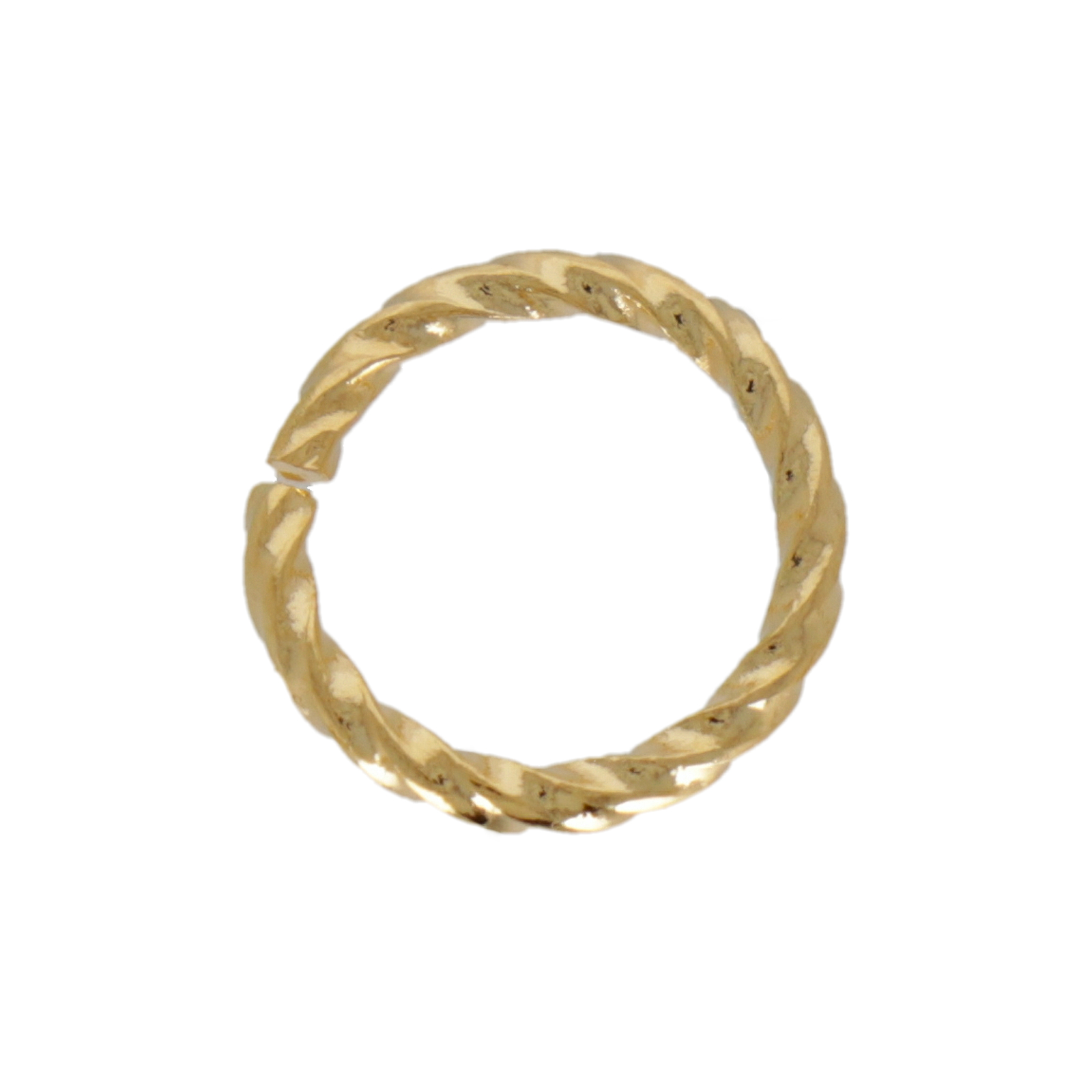 gold plated open jump ring twisted 10mm - wire 1,2mm | 24pc