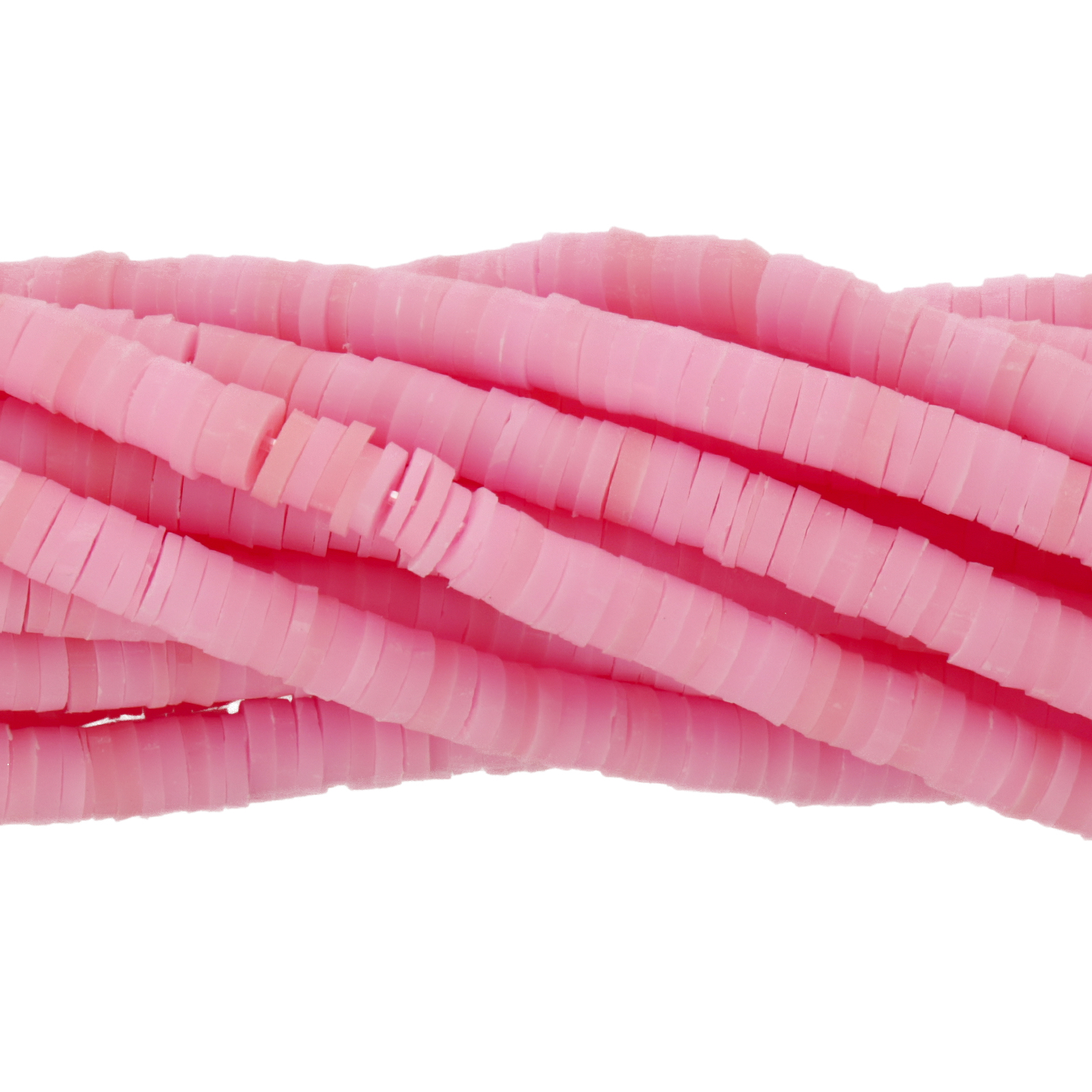 polymer clay heishi beads pink 4x1mm | 16-inch strand