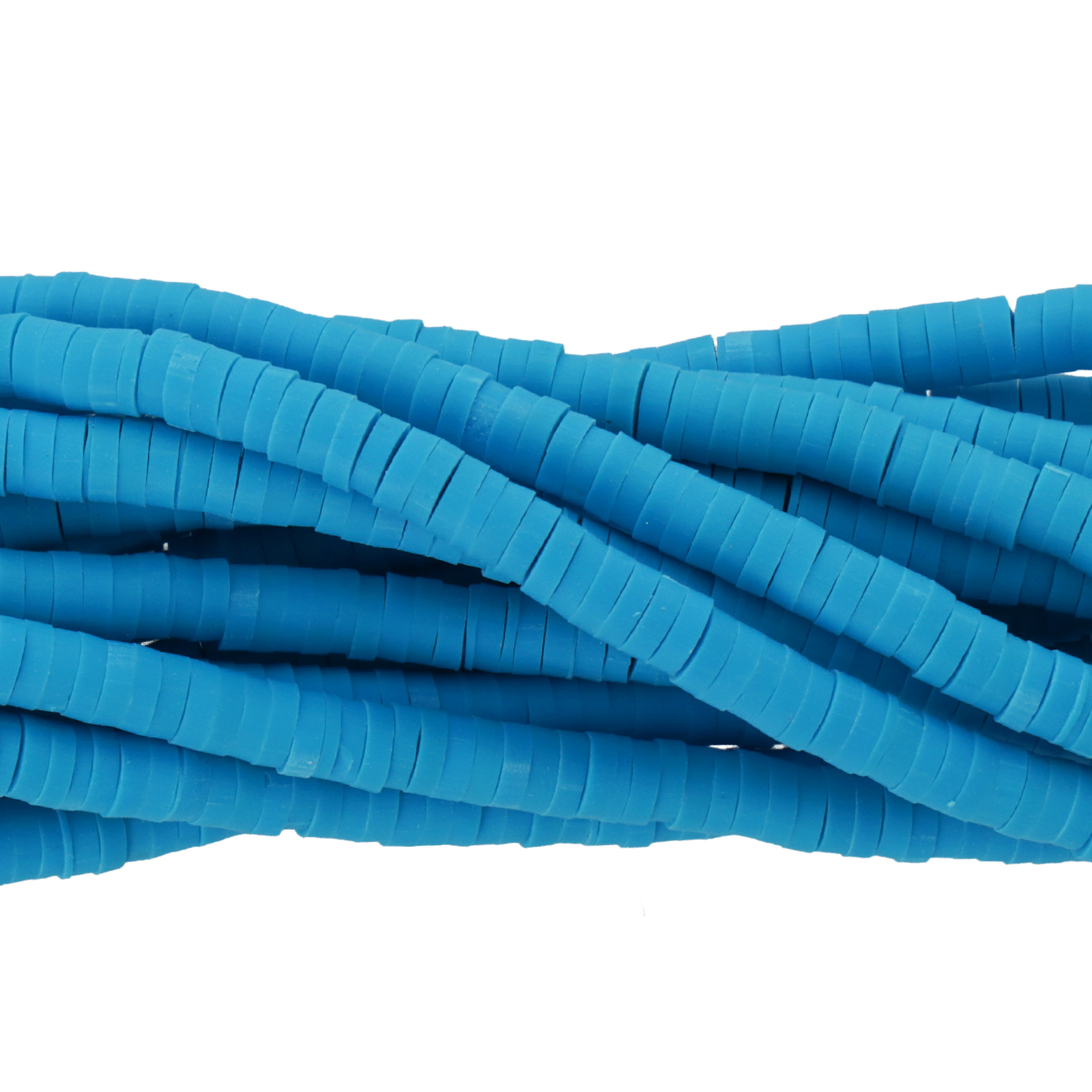 polymer clay heishi beads turquoise blue 4x1mm | 16-inch strand