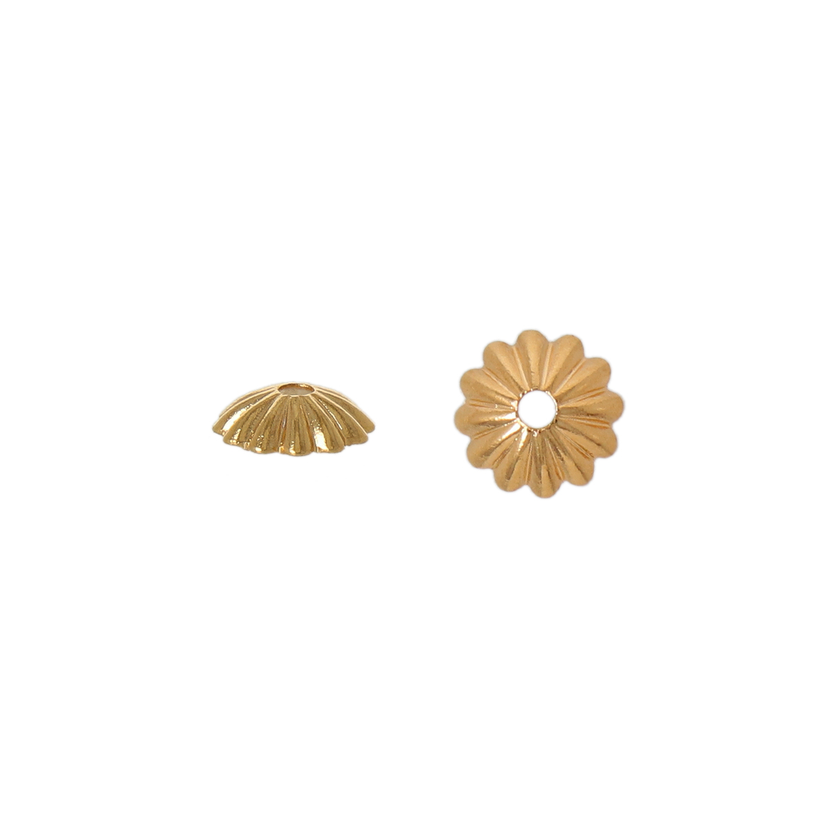 gold plated flower bead cap 6mm | 72pc