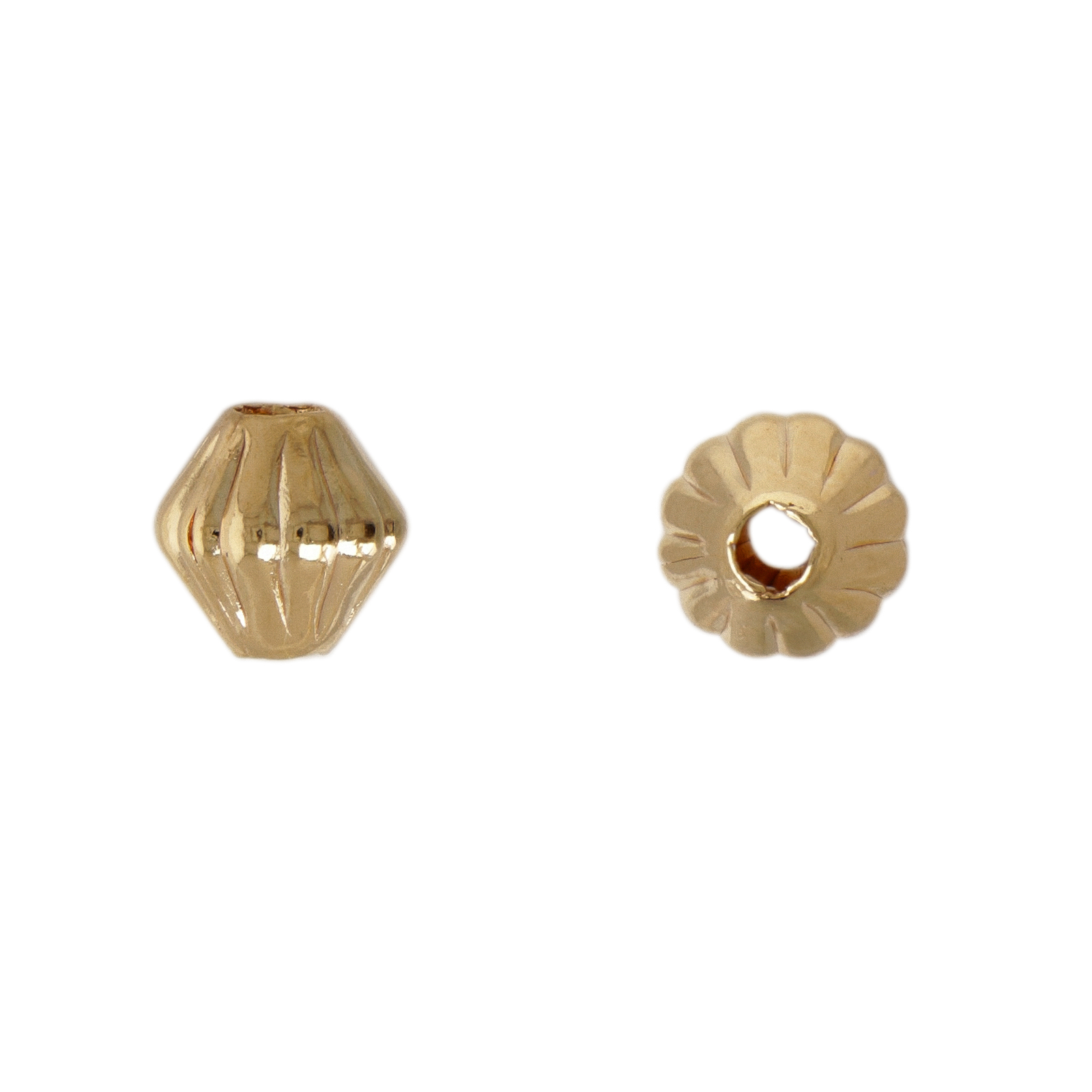 gold plated spacer bicone bead 6mm | 12pc