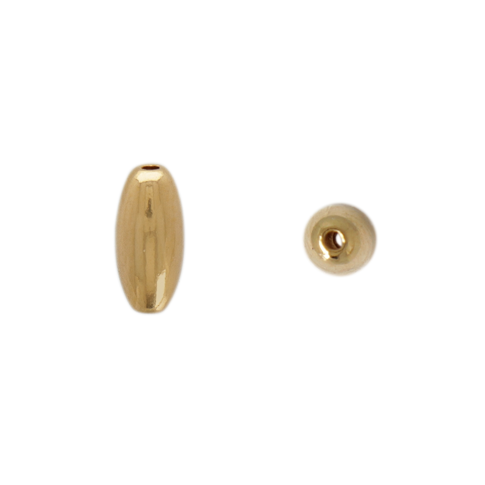 gold plated spacer olive bead 7,3x3,3mm | 24pc