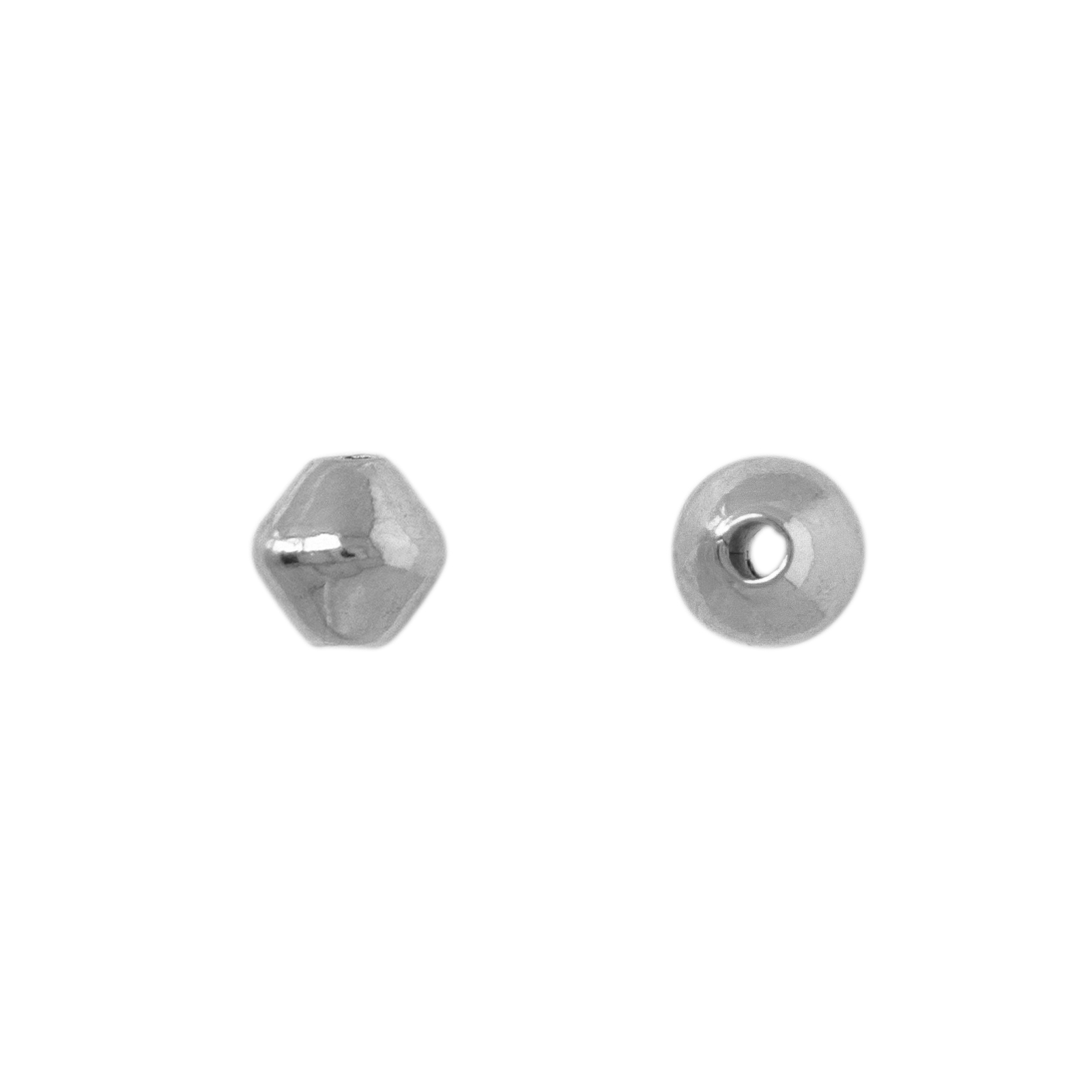 trennperle doppelkegel rhodium versilbert 4mm | 72st