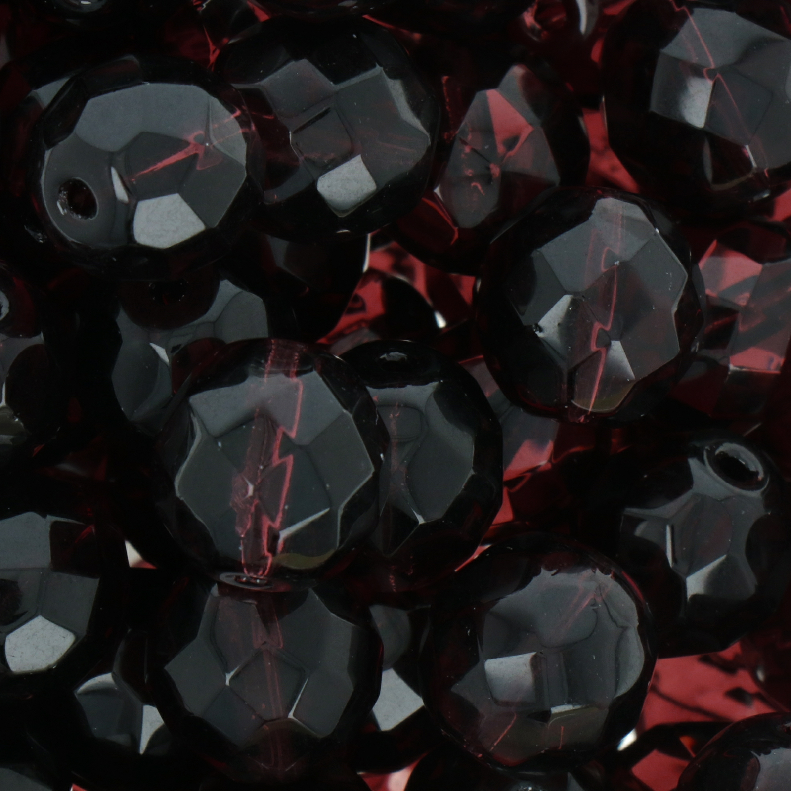 czech fire-polished round beads amethyst 12mm | 5pc