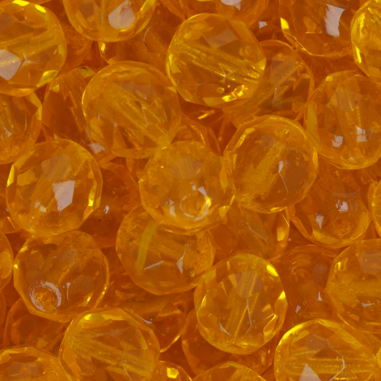 czech fire-polished round beads lemon 8mm | 25pc