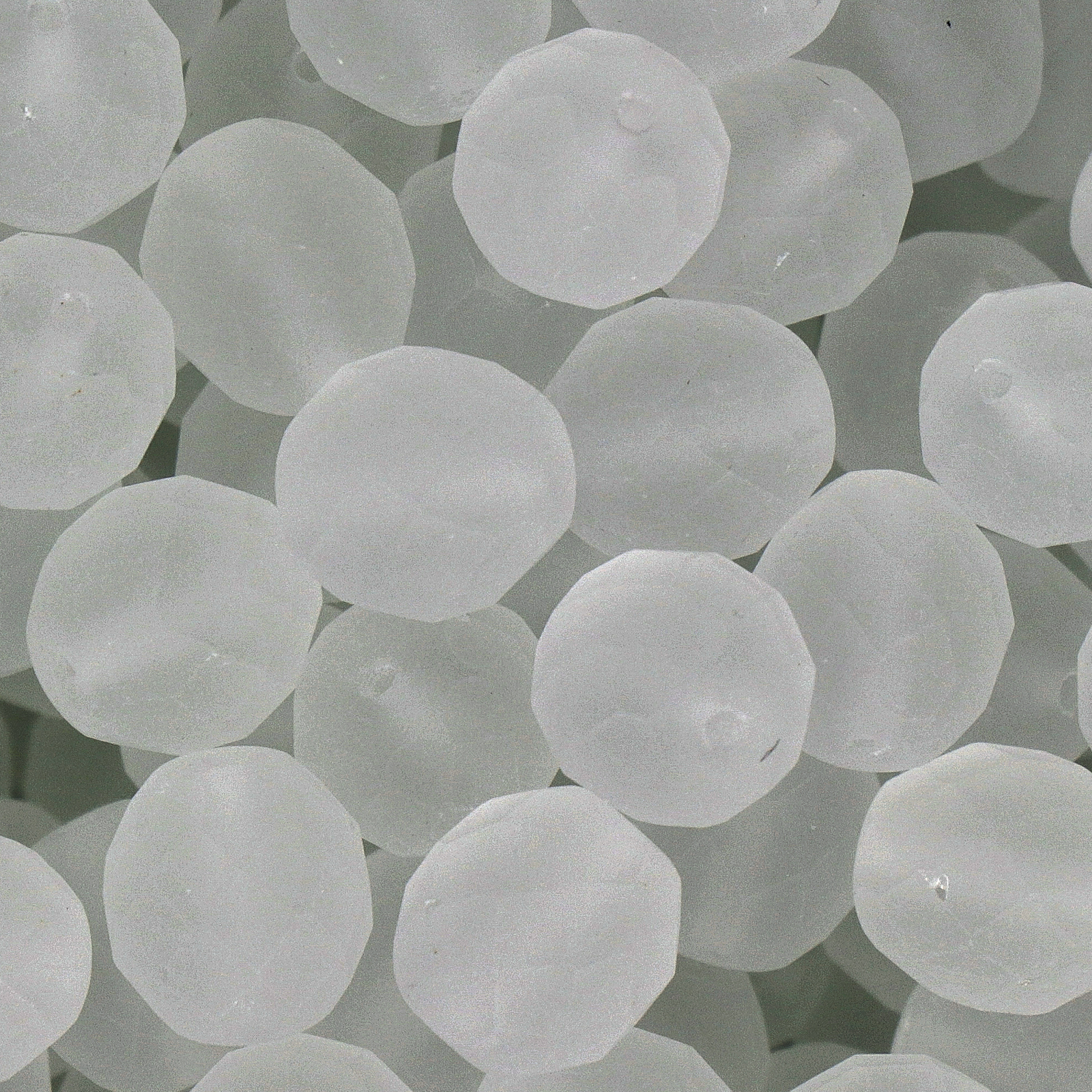czech fire-polished round beads crystal matte 10mm | 10pc