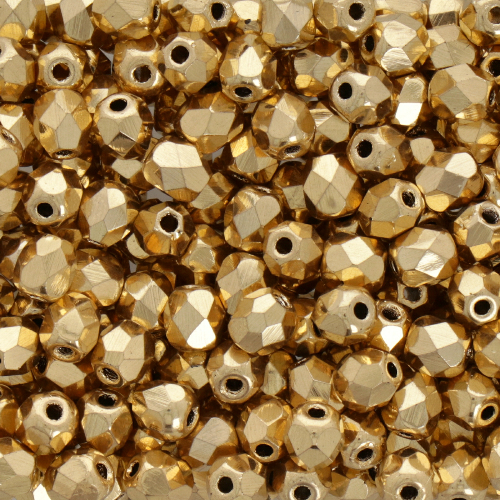 böhmische glasschliffperlen 24kt gold plated 4mm | 50st
