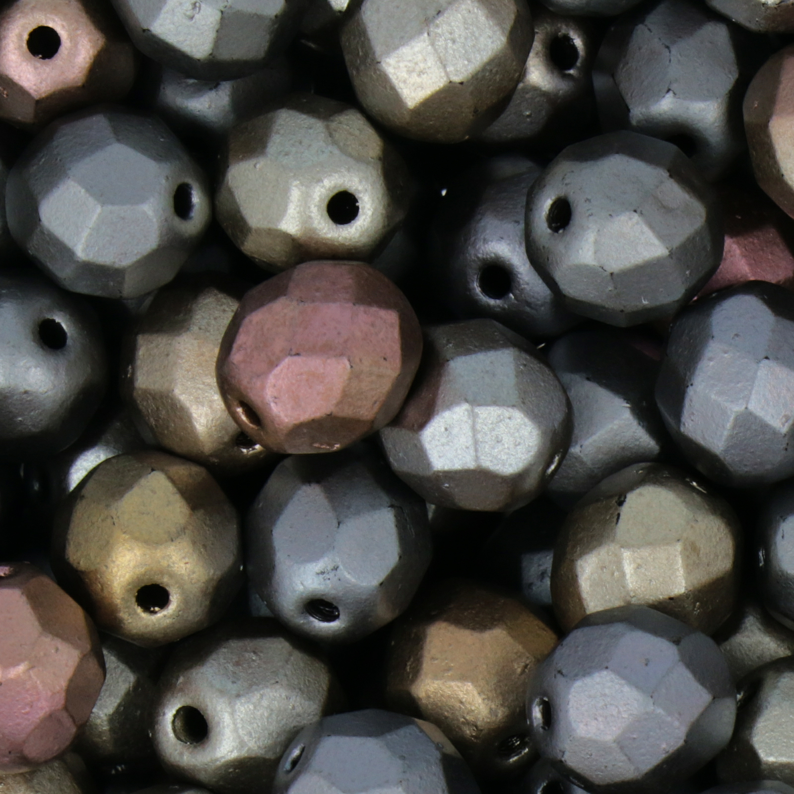 böhmische glasschliffperlen crystal grey rainbow 8mm | 25st