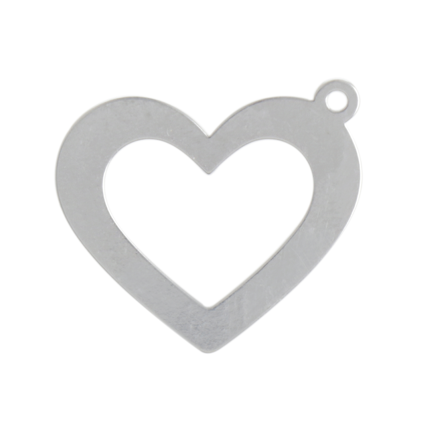 sterling silver heart pendant 18mm | 1pc
