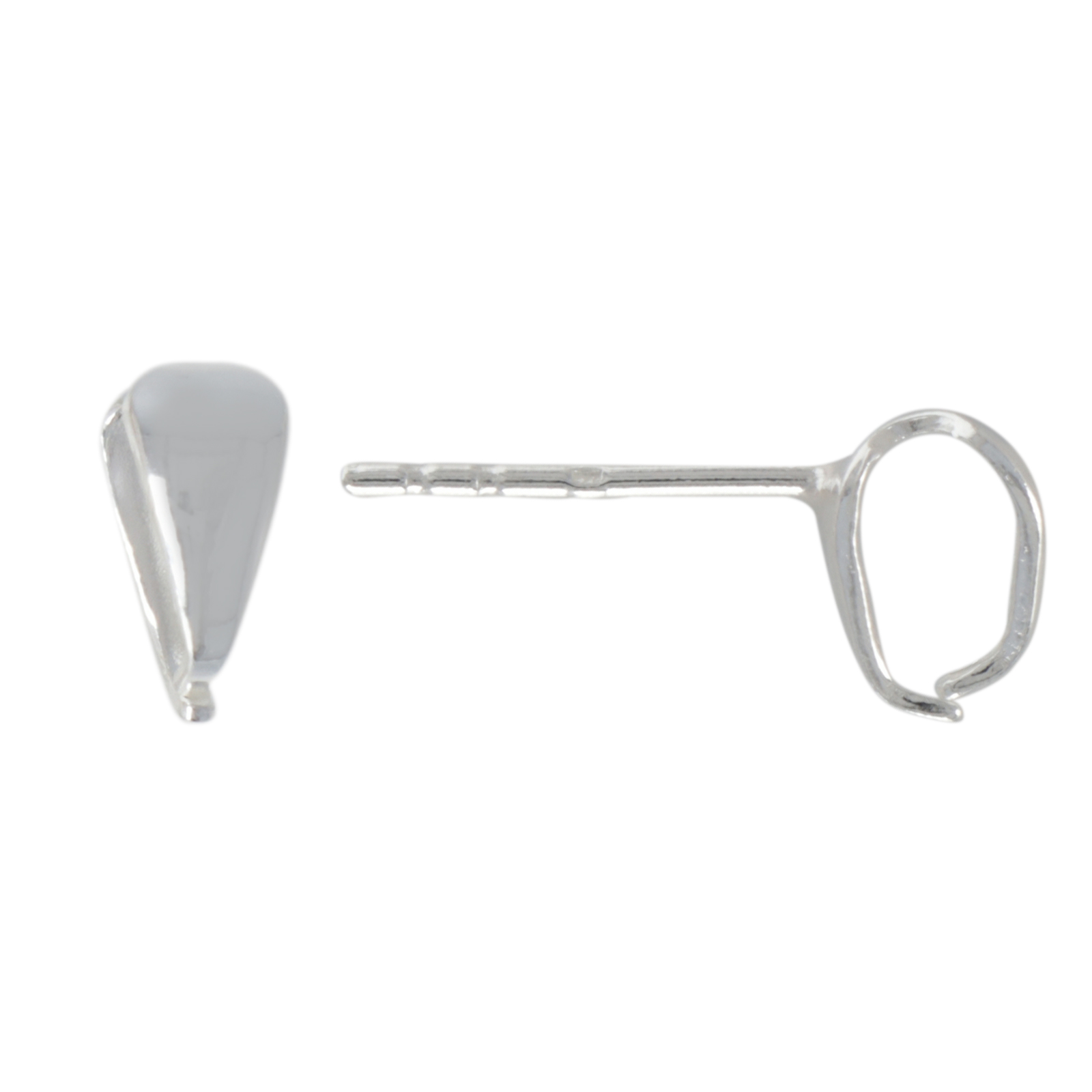 sterling silver post earring with bail 8x3mm | 2pc