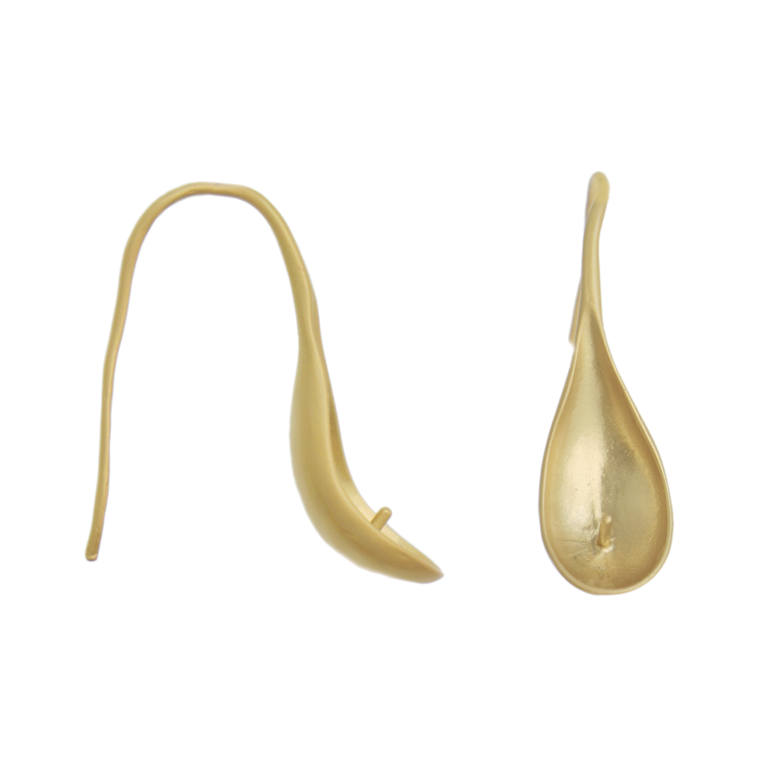 romance edition matte gold half-drilled earwires 30mm | 2pc
