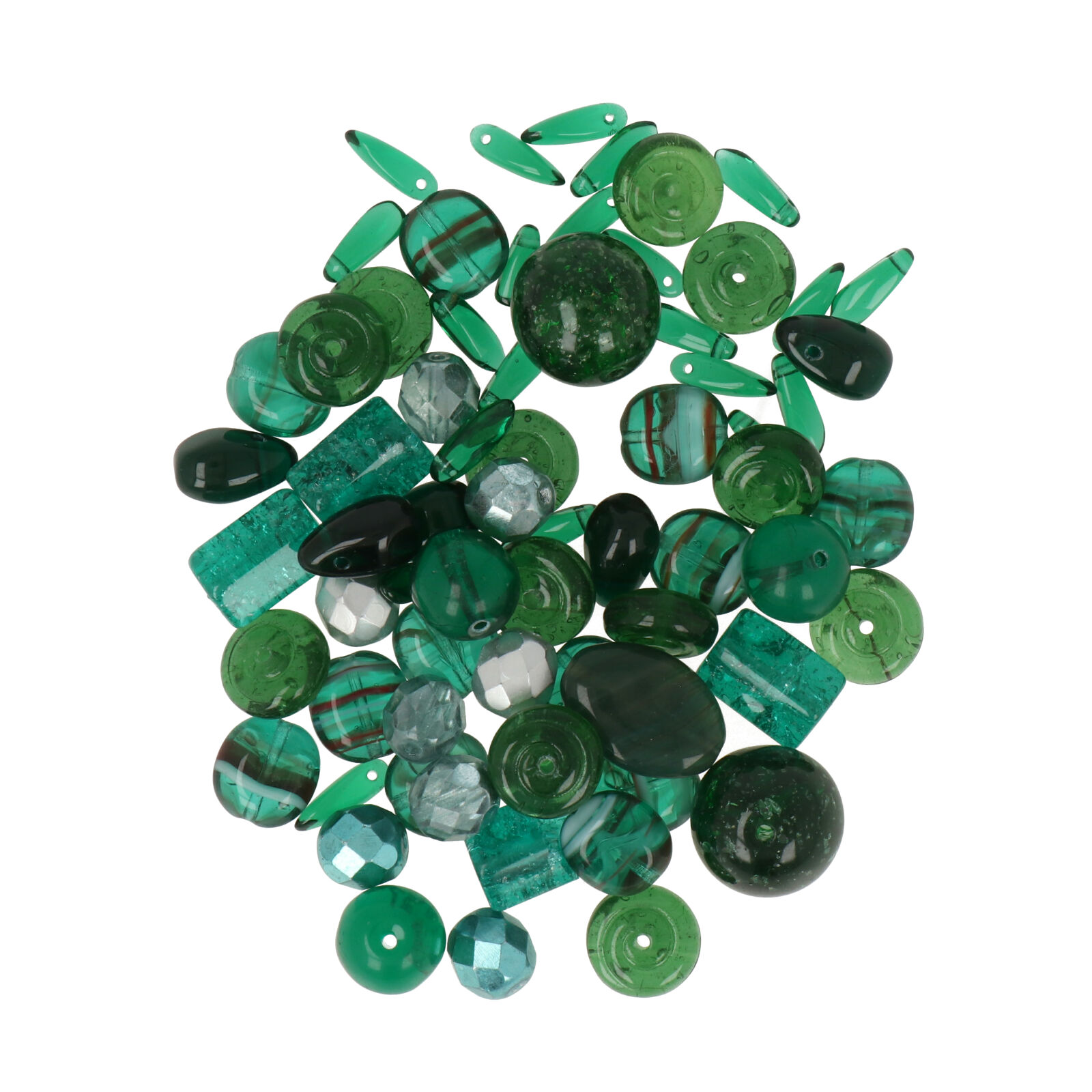 czech glass beads - emerald mix | 50gr