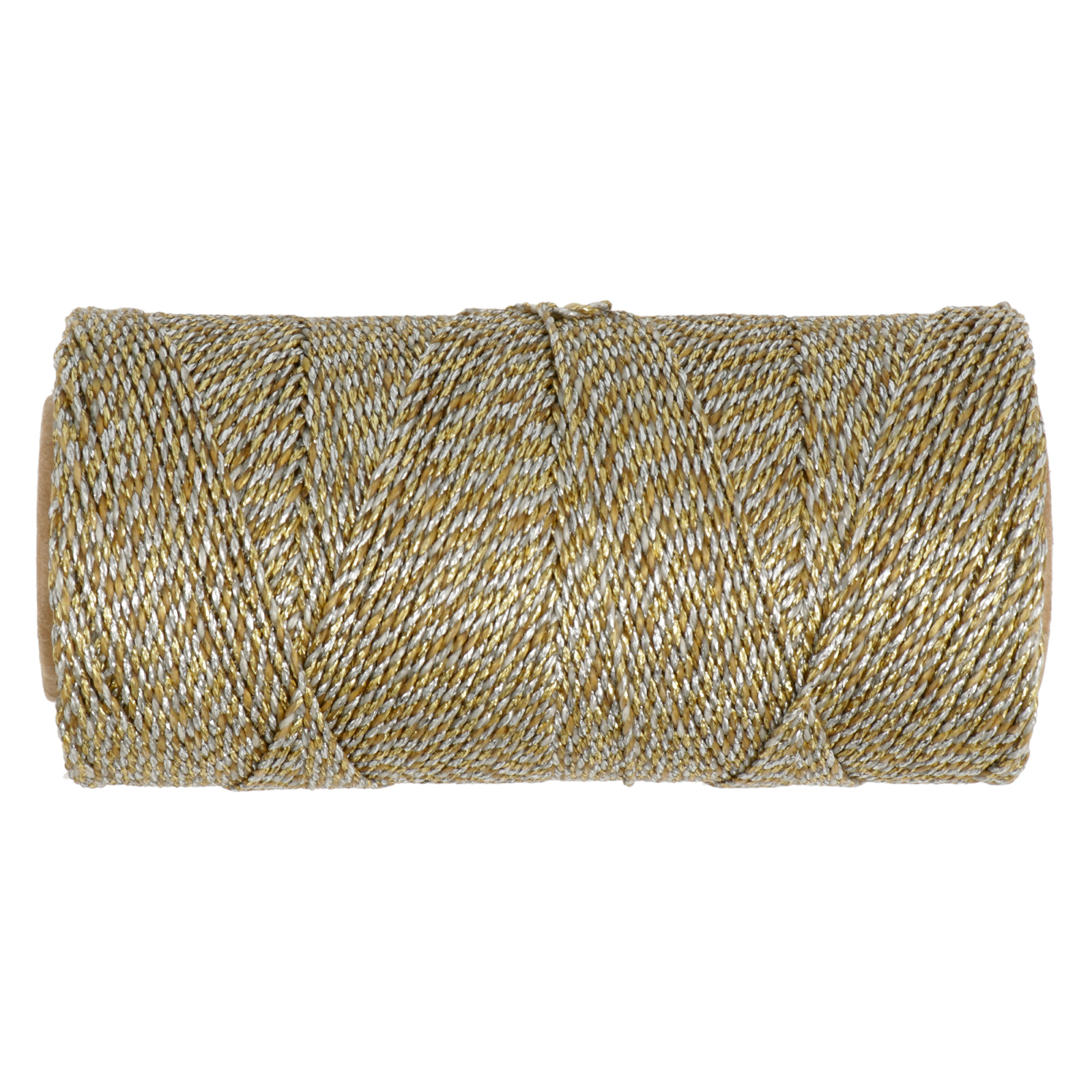 linhasita waxed polyester cord - silver/gold metal (m19) 1,2mm - 100gr (aprox. 164mt) | 1pc