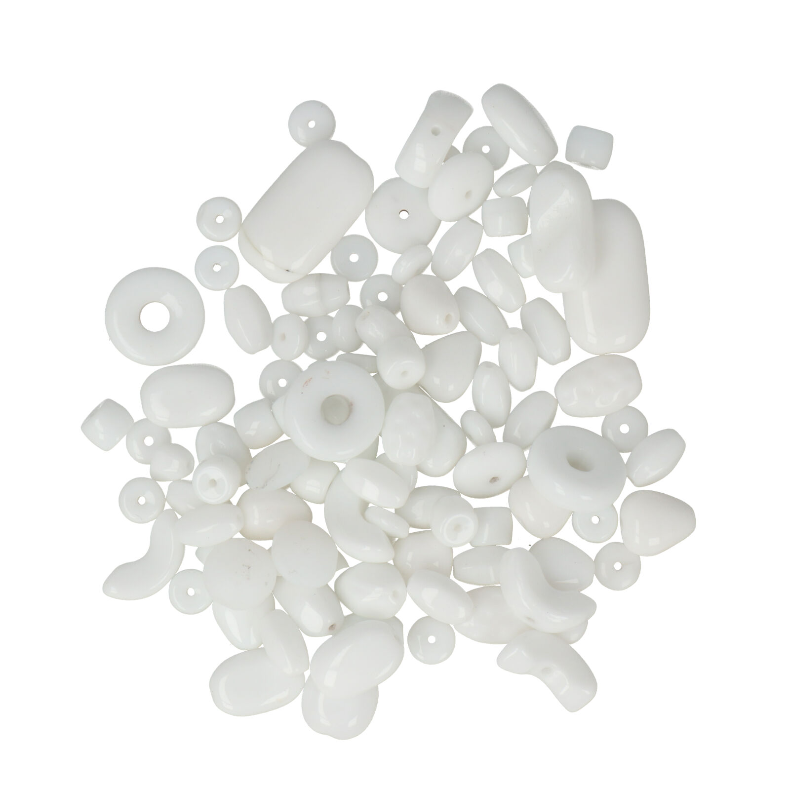 czech glass beads - white mix | 50gr