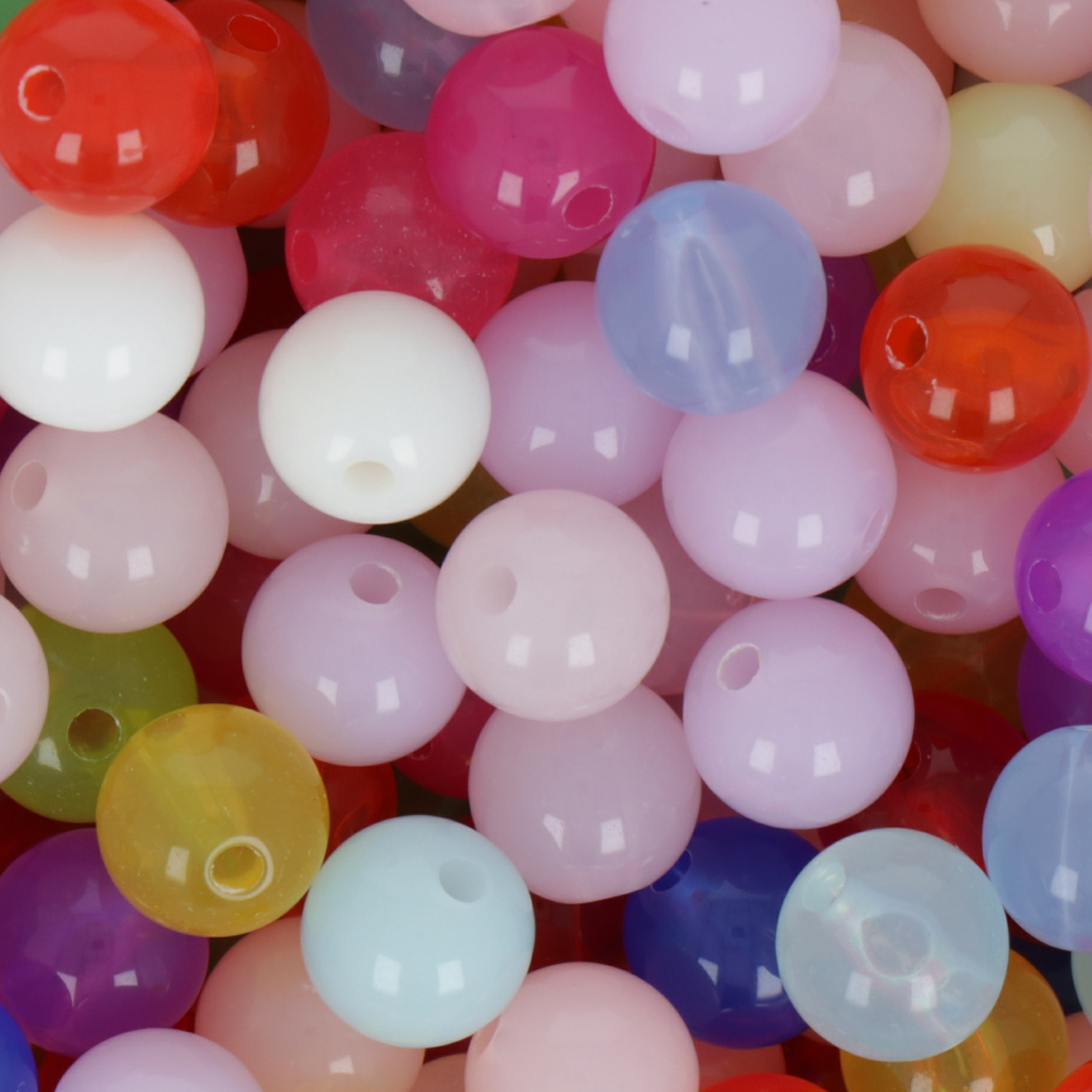 candy acryl beads - milky multicolor ball 8mm - 90pc aprox. | 25gr