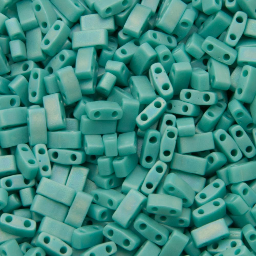 miyuki half tila beads - matte opaque turquoise ab 5x2,3mm | 5gr