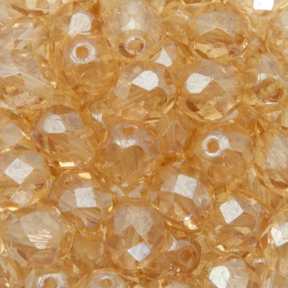 böhmische glasschliffperlen luster transparent champagne 8mm | 25st