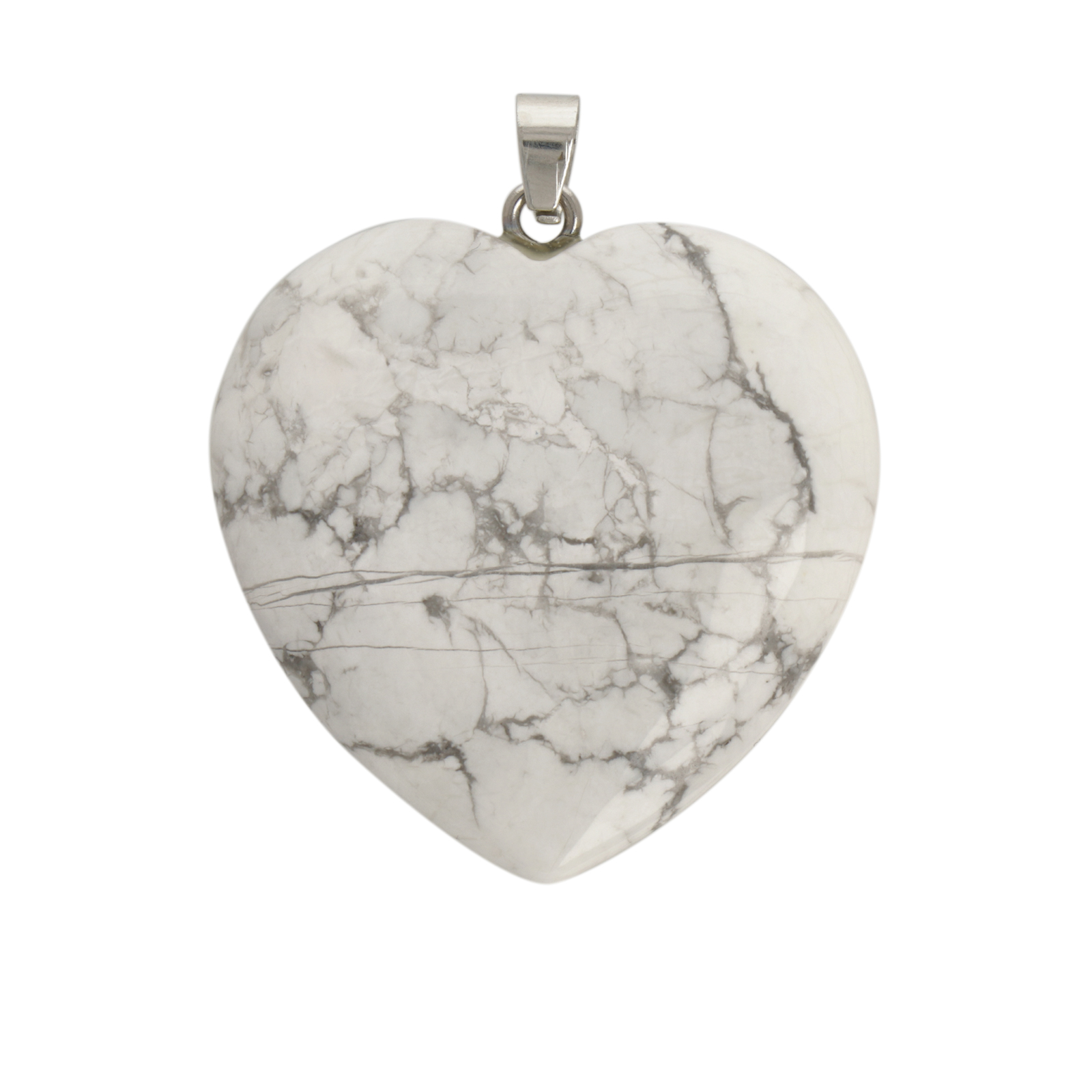 anhänger howlite glatt herz 40mm | 1st