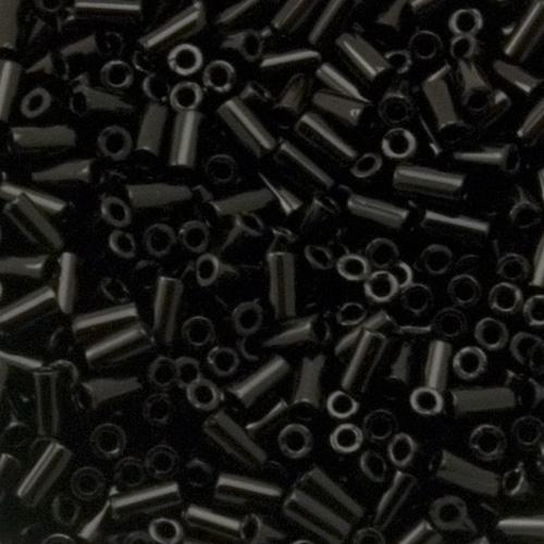 bugle toho beads 3mm - opaque jet (55) | 10gr