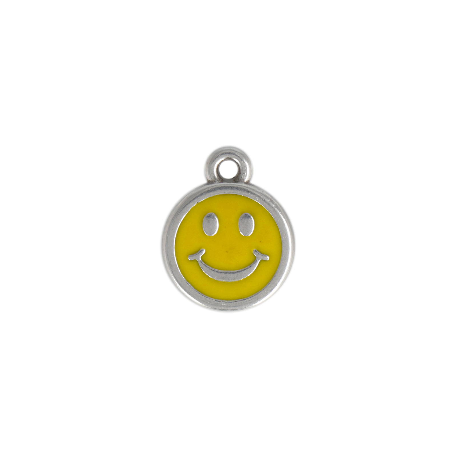 yellow enameled smile charm 12mm | 2pc