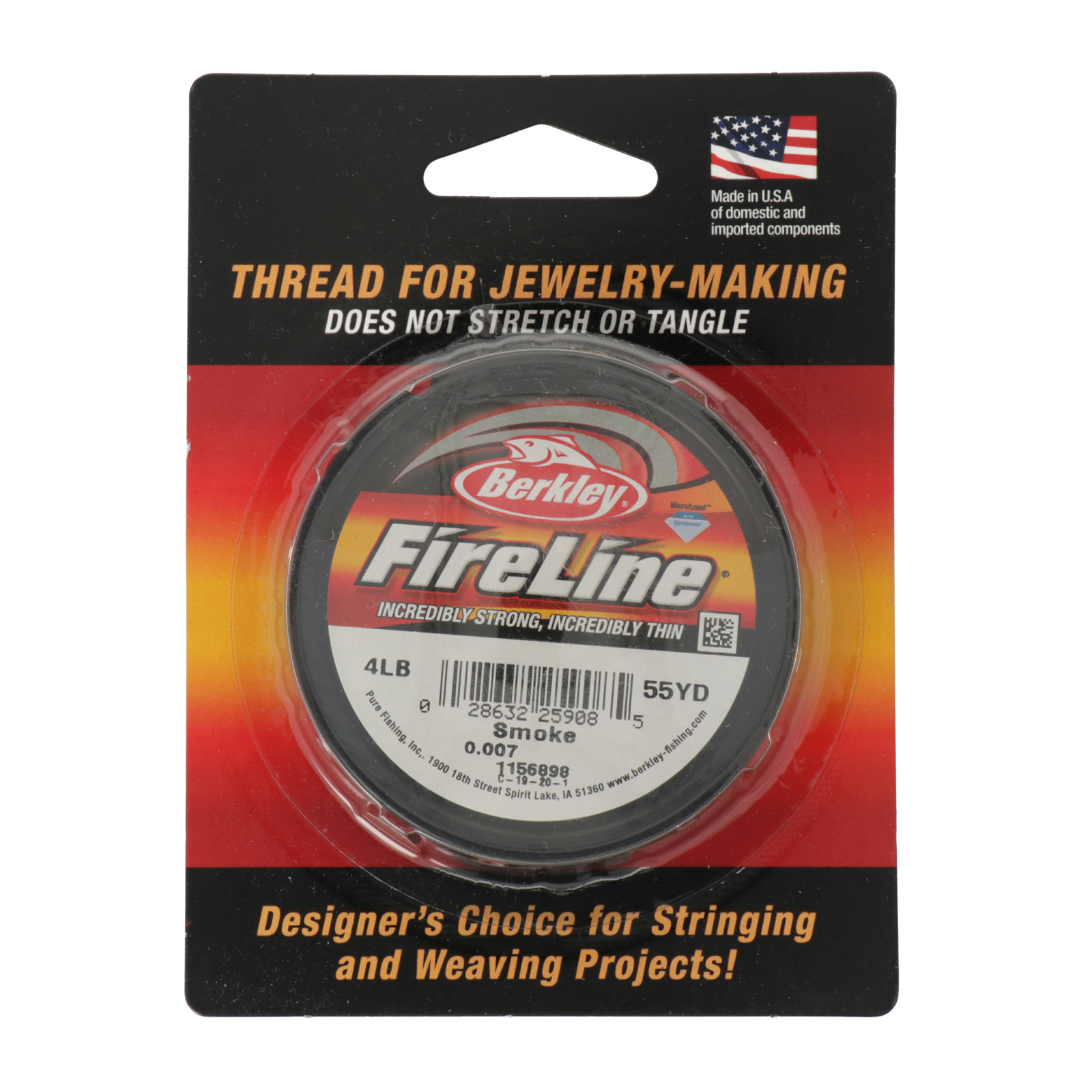 smoke grey fireline braided beading thread - size 0,10mm - 50mt spool | 1pc
