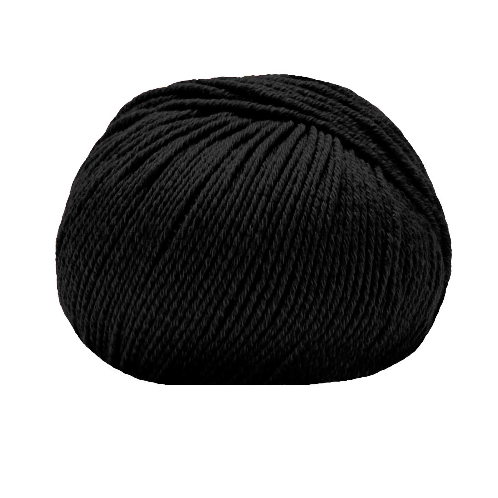 lana gatto merinocot - black (10008) - 50gr (125mt) | 1pc