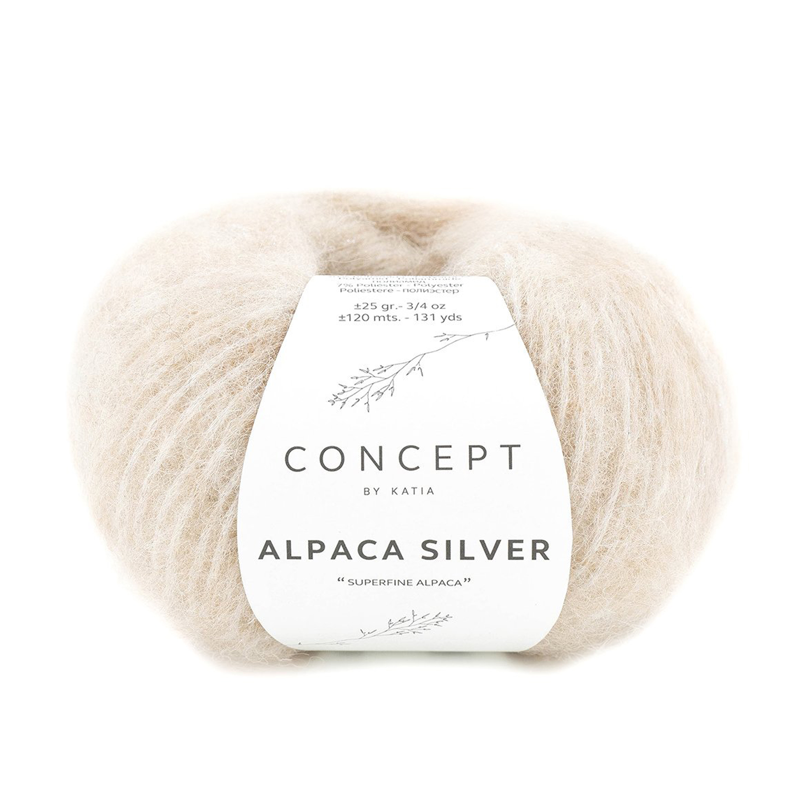 katia alpaca silver - cream (268) - 25gr (120mt) | 1pc