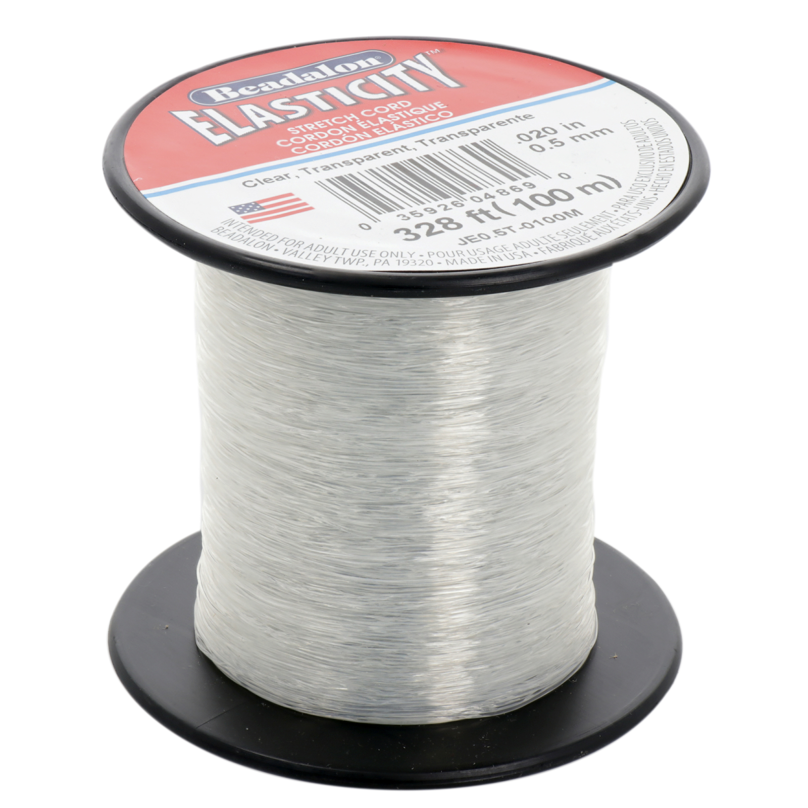 elasticity elastic cord clear - diameter 0,5mm - 100mt spool | 1pc