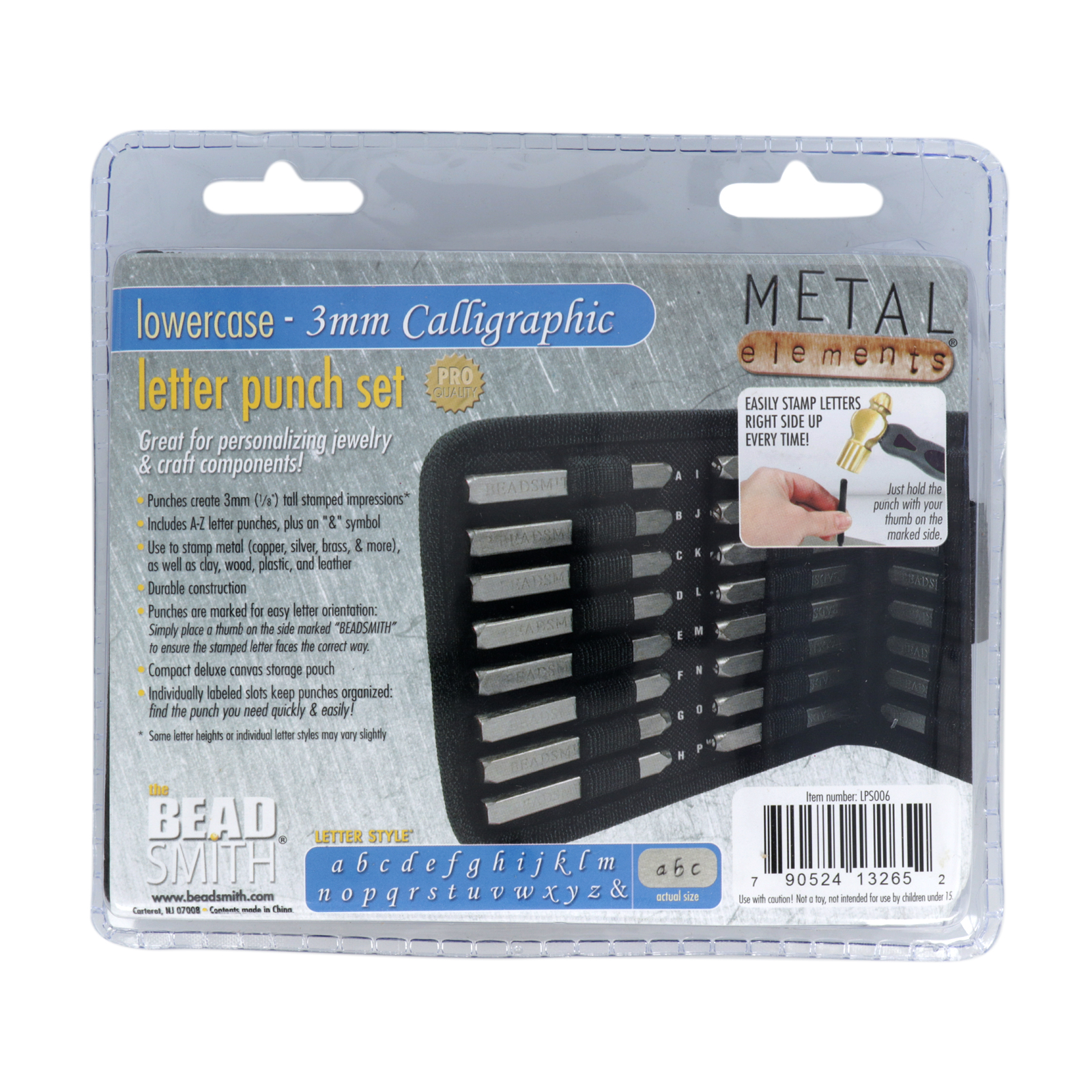 letter stamp calligraphic alphabet set 3mm lowercase | 1pc