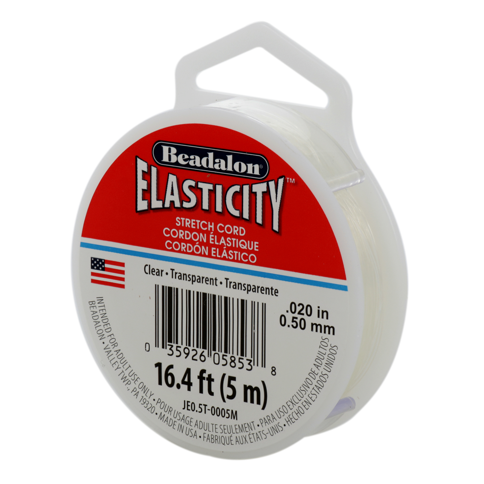 elasticity elastic cord clear - diameter 0,5mm - 5mt spool | 1pc